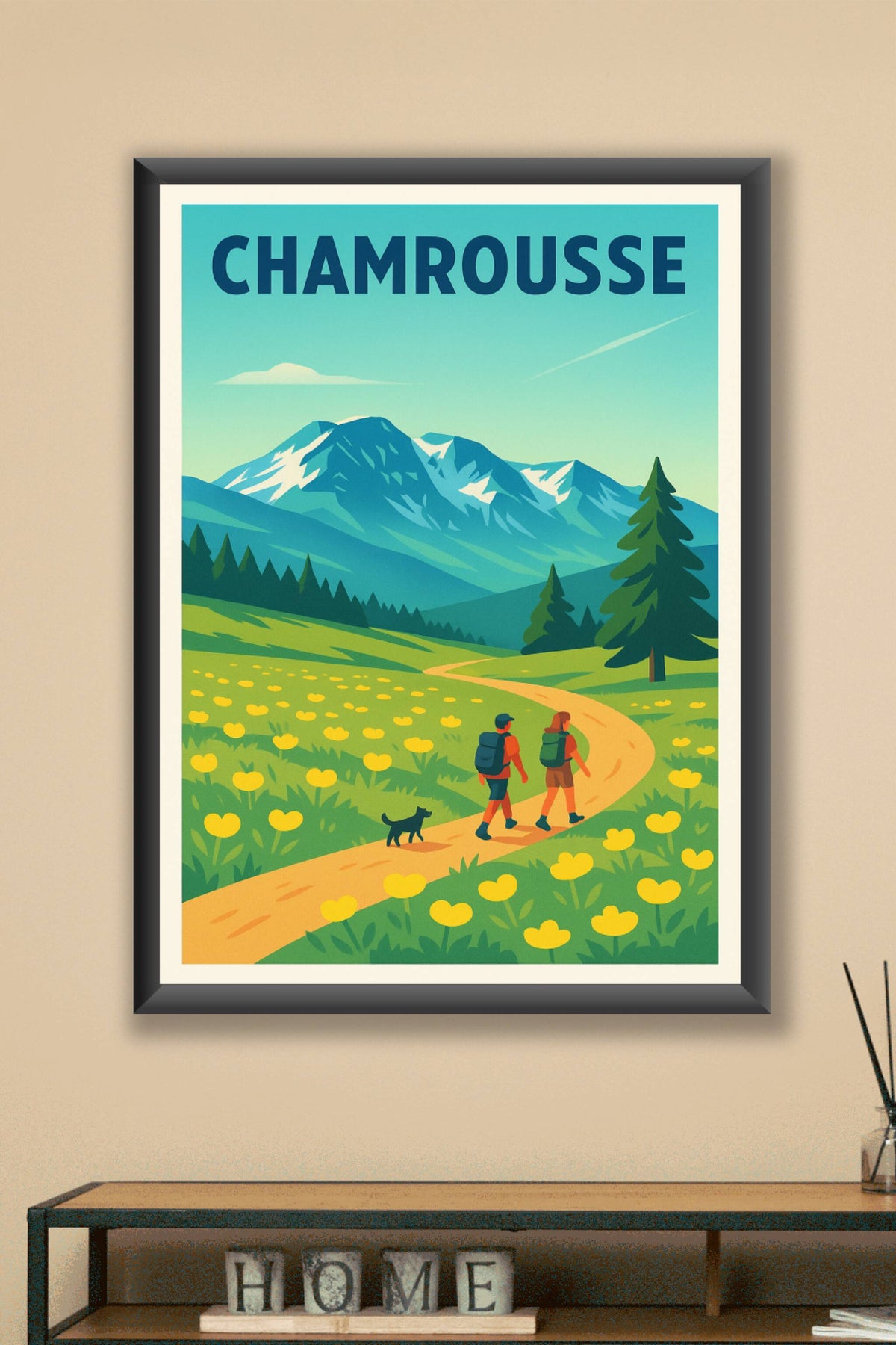 Affiche Chamrousse — Balade au cœur des montagnes fleuries · poster d'art de Chamrousse