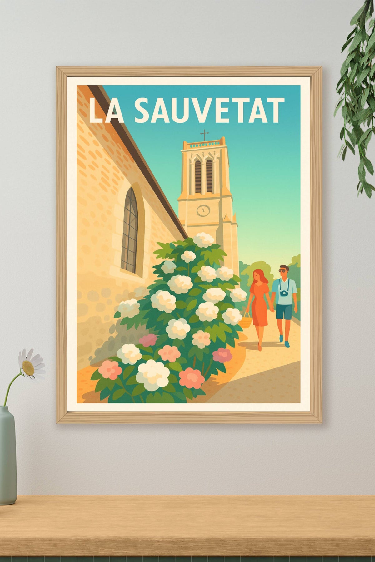 Affiche La Sauvetat — Escapade florale au cœur du patrimoine · poster d'art de La Sauvetat