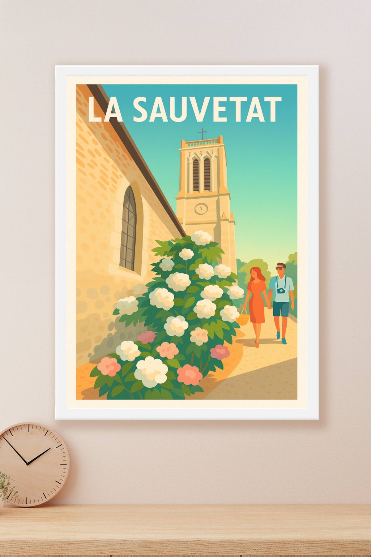 Affiche La Sauvetat — Escapade florale au cœur du patrimoine · poster d'art de La Sauvetat