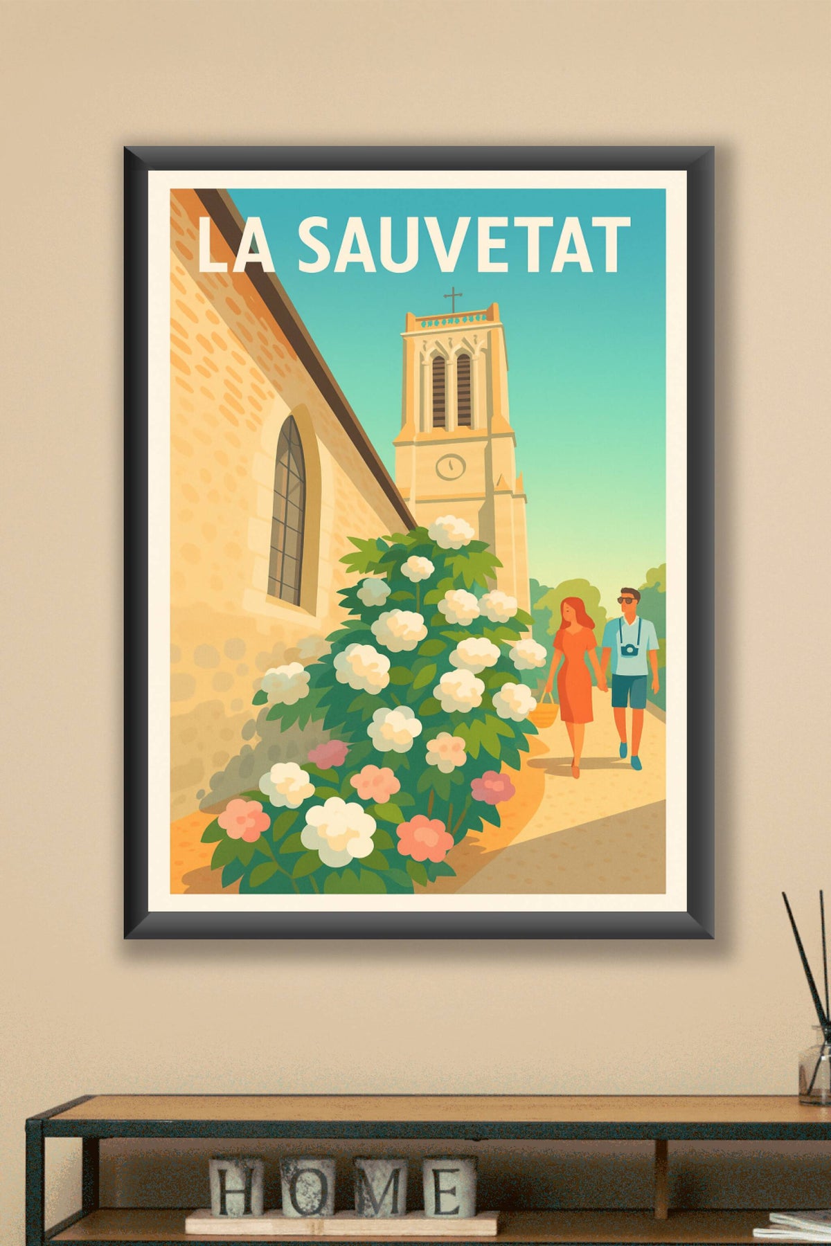 Affiche La Sauvetat — Escapade florale au cœur du patrimoine · poster d'art de La Sauvetat