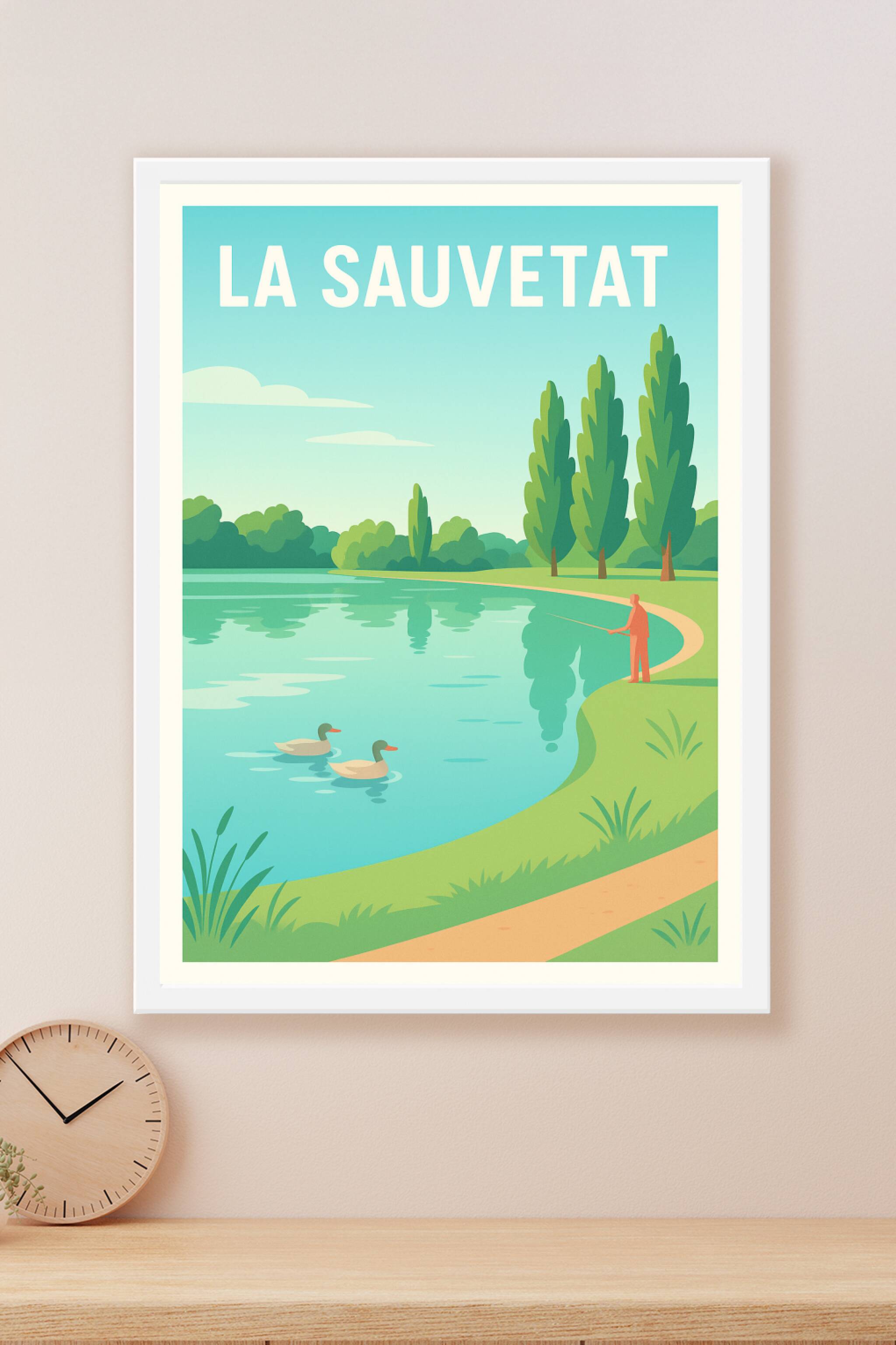 Affiche La Sauvetat — Sérénité au bord de l'eau · poster d'art de La Sauvetat