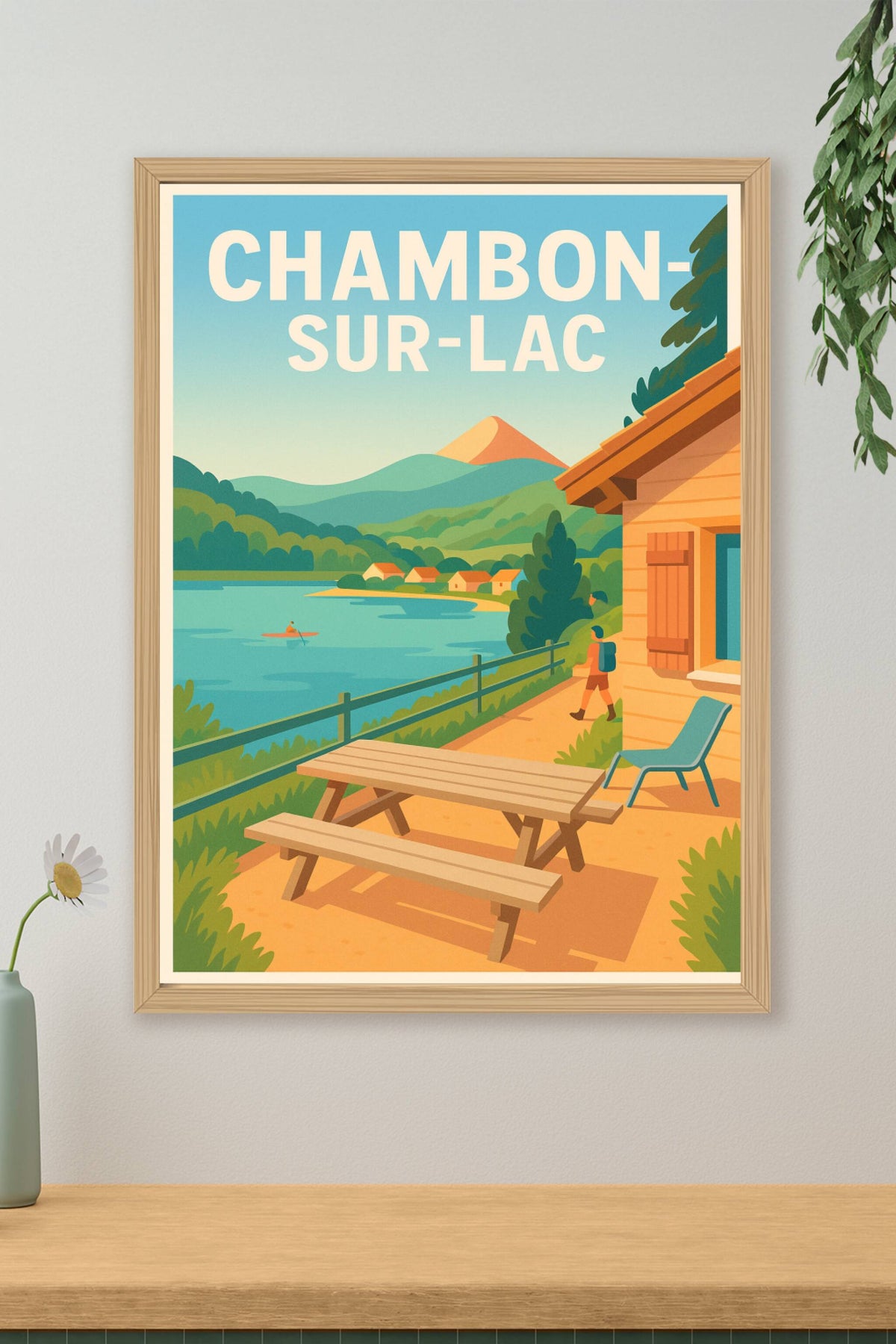 Affiche Chambon-sur-Lac — Évasion et nature au bord du lac · poster d'art de Chambon-sur-Lac