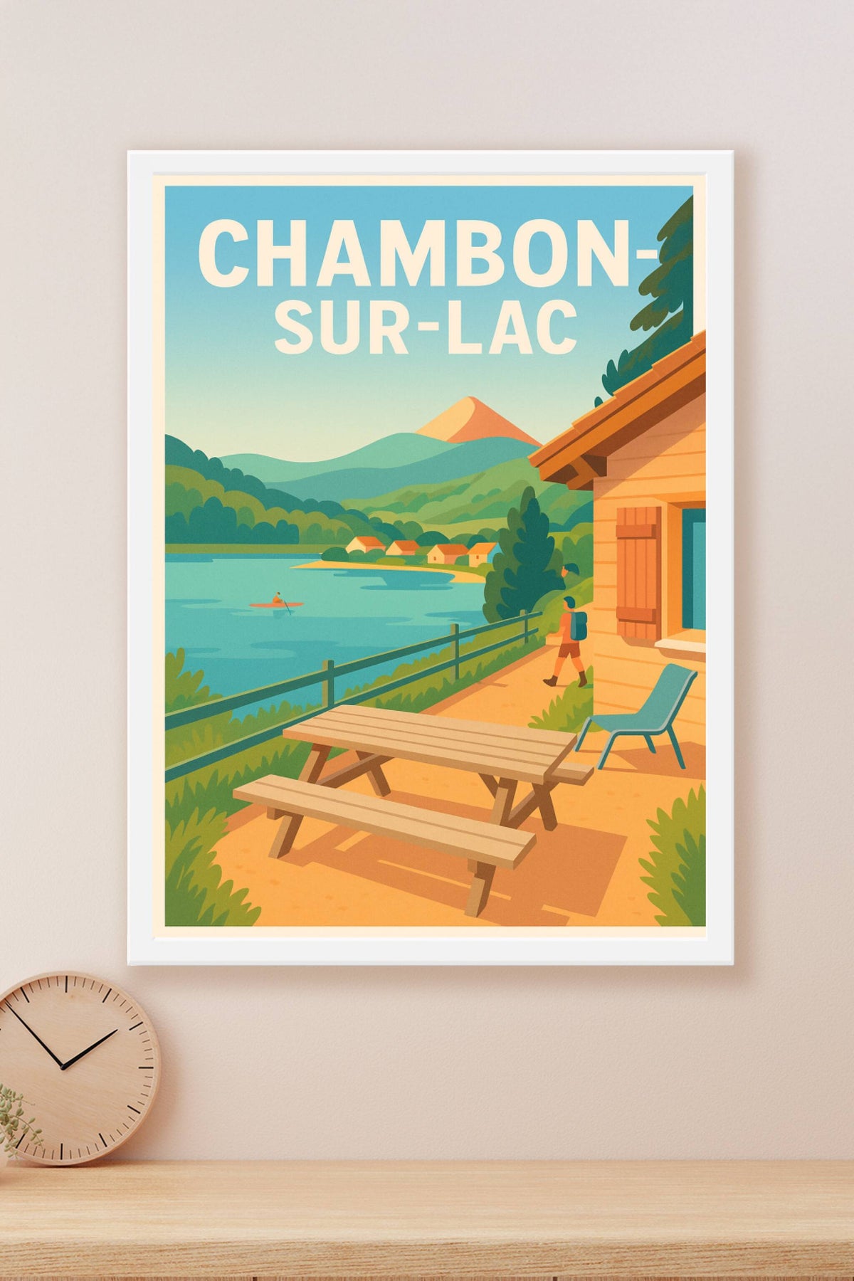 Affiche Chambon-sur-Lac — Évasion et nature au bord du lac · poster d'art de Chambon-sur-Lac