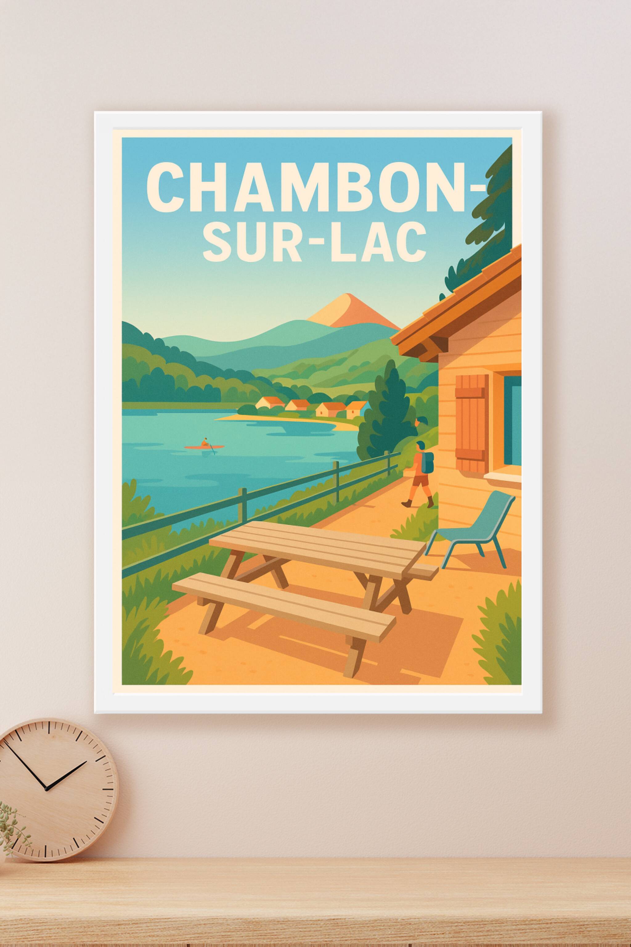 Affiche Chambon-sur-Lac — Évasion et nature au bord du lac · poster d'art de Chambon-sur-Lac