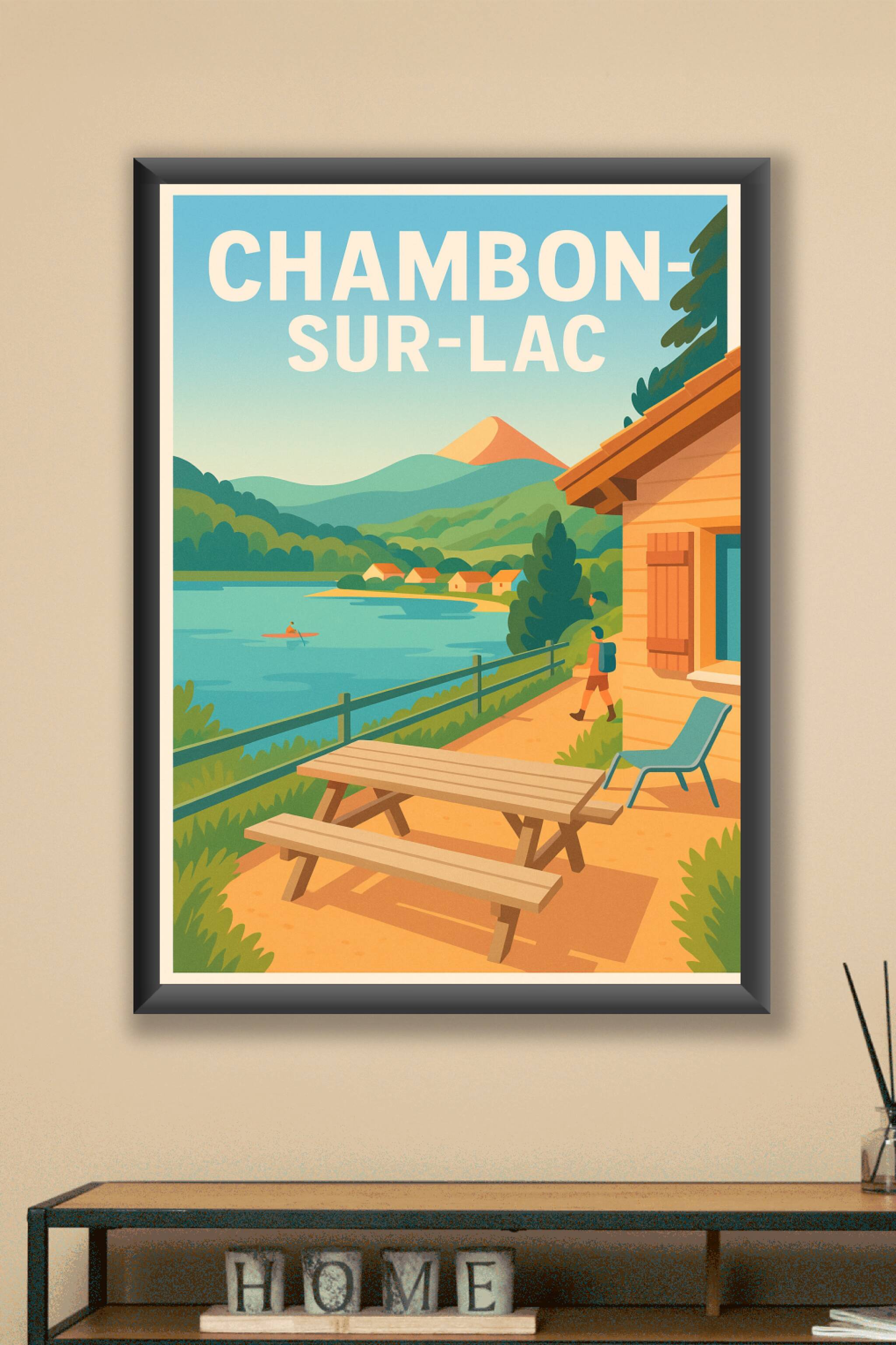 Affiche Chambon-sur-Lac — Évasion et nature au bord du lac · poster d'art de Chambon-sur-Lac