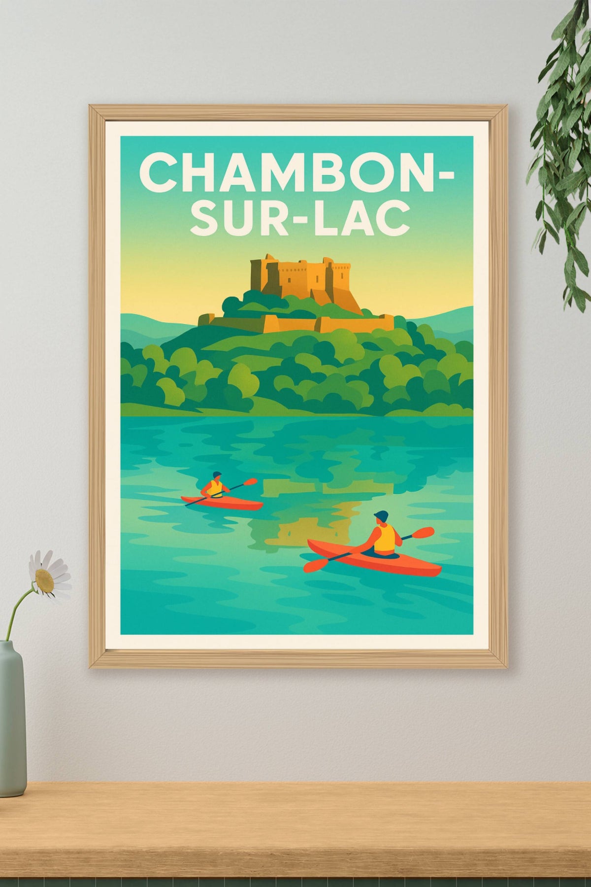 Affiche Chambon-sur-Lac — Aventure et sérénité au fil de l'eau · poster d'art de Chambon-sur-Lac