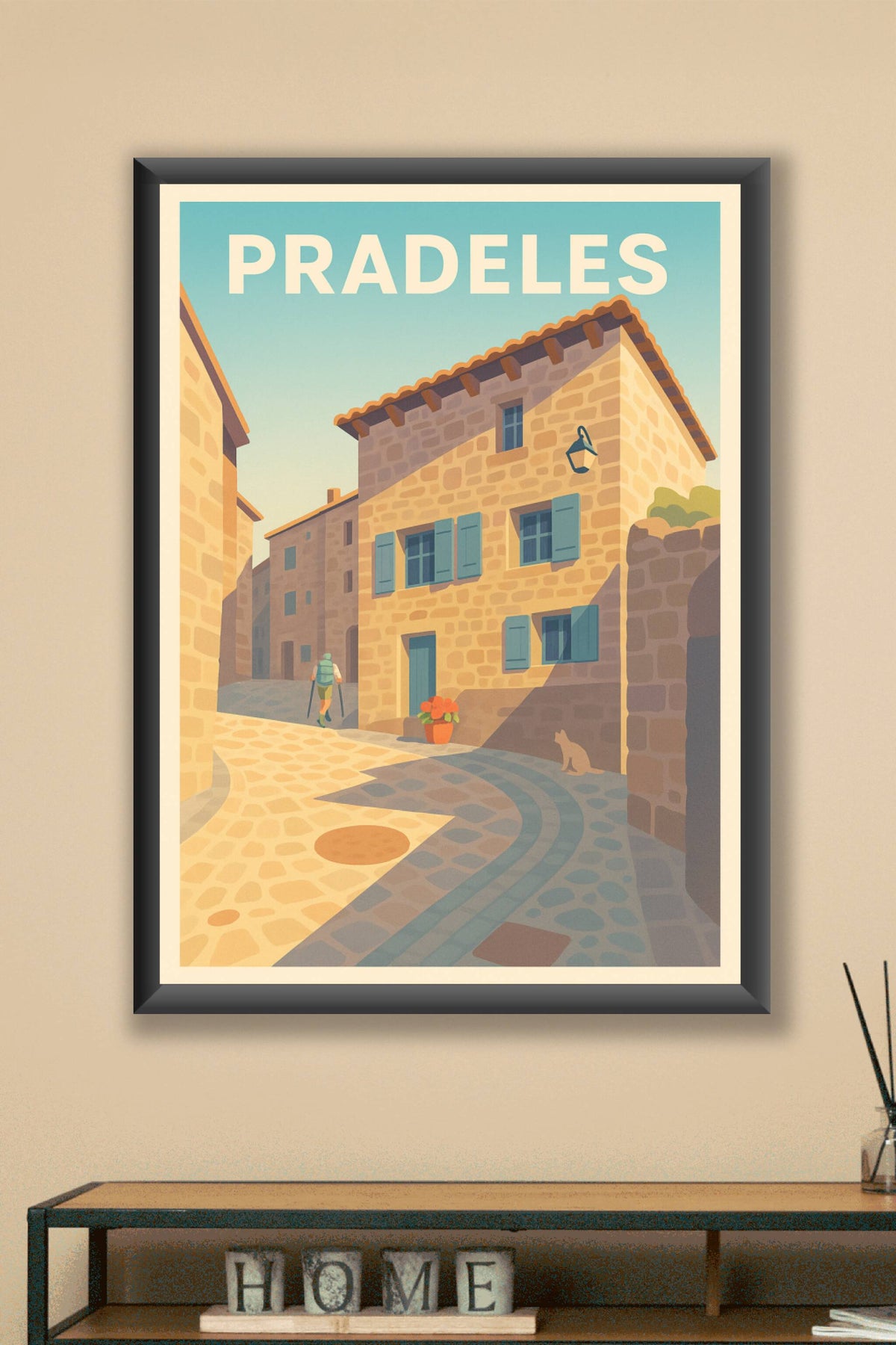 Affiche Pradelles — Sérénité et charme médiéval · poster d'art de Pradelles