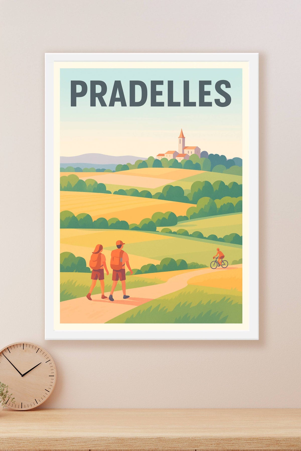 Affiche Pradelles — Invitation à la randonnée champêtre · poster d'art de Pradelles