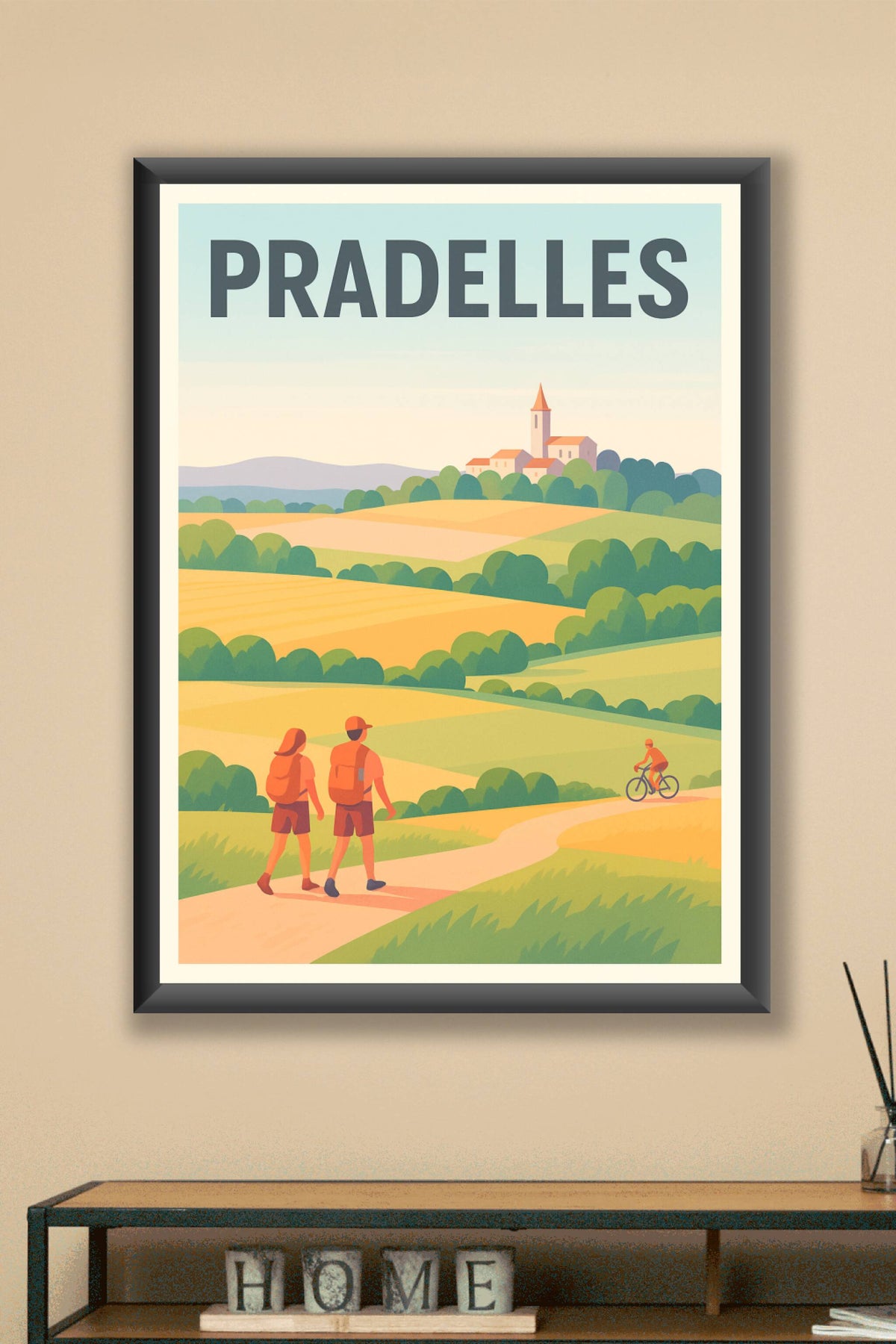 Affiche Pradelles — Invitation à la randonnée champêtre · poster d'art de Pradelles