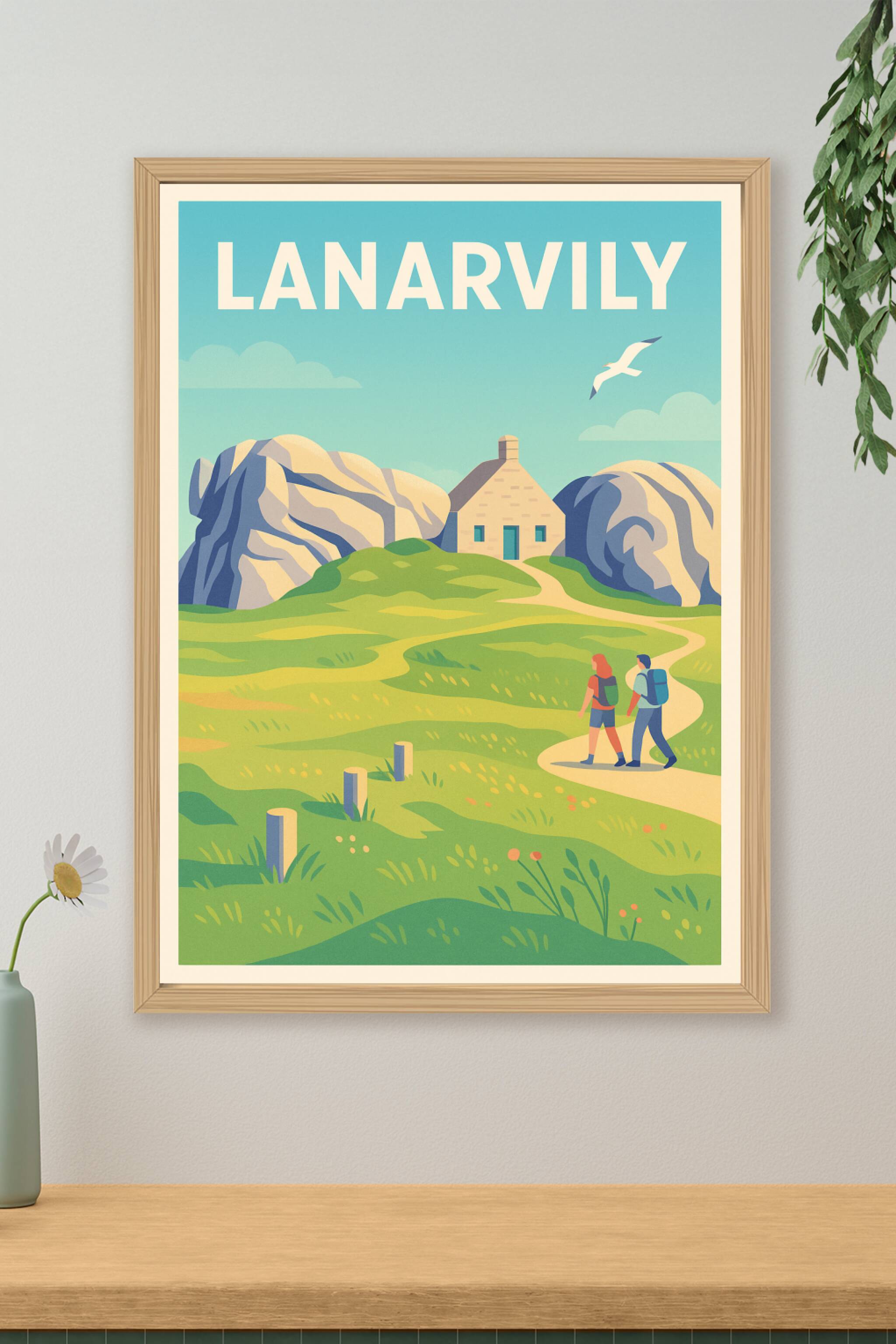 Affiche Lanarvily — Invitation à la randonnée et à la nature · poster d'art de Lanarvily