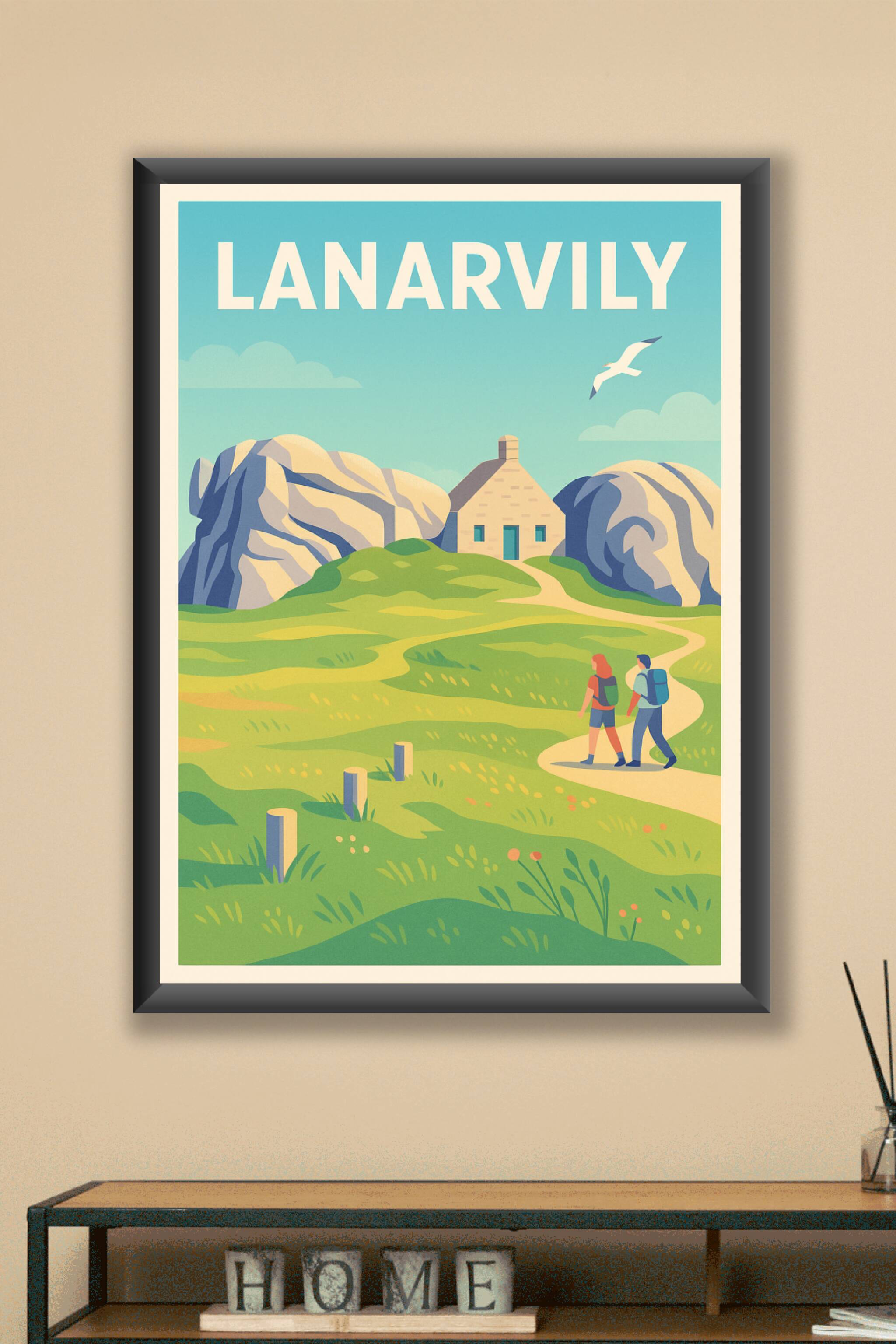Affiche Lanarvily — Invitation à la randonnée et à la nature · poster d'art de Lanarvily
