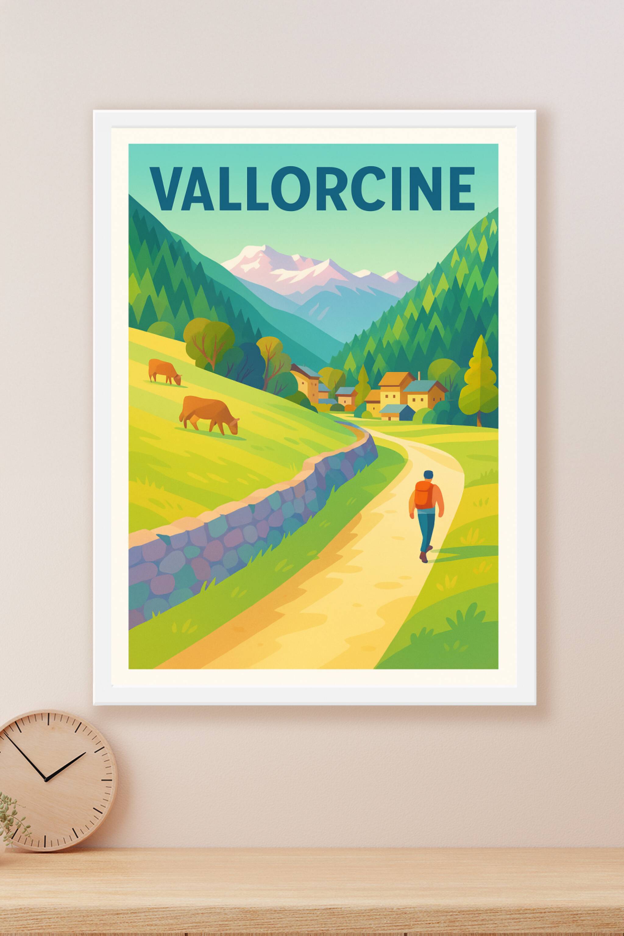 Affiche Vallorcine — Évasion bucolique en montagne · poster d'art de Vallorcine