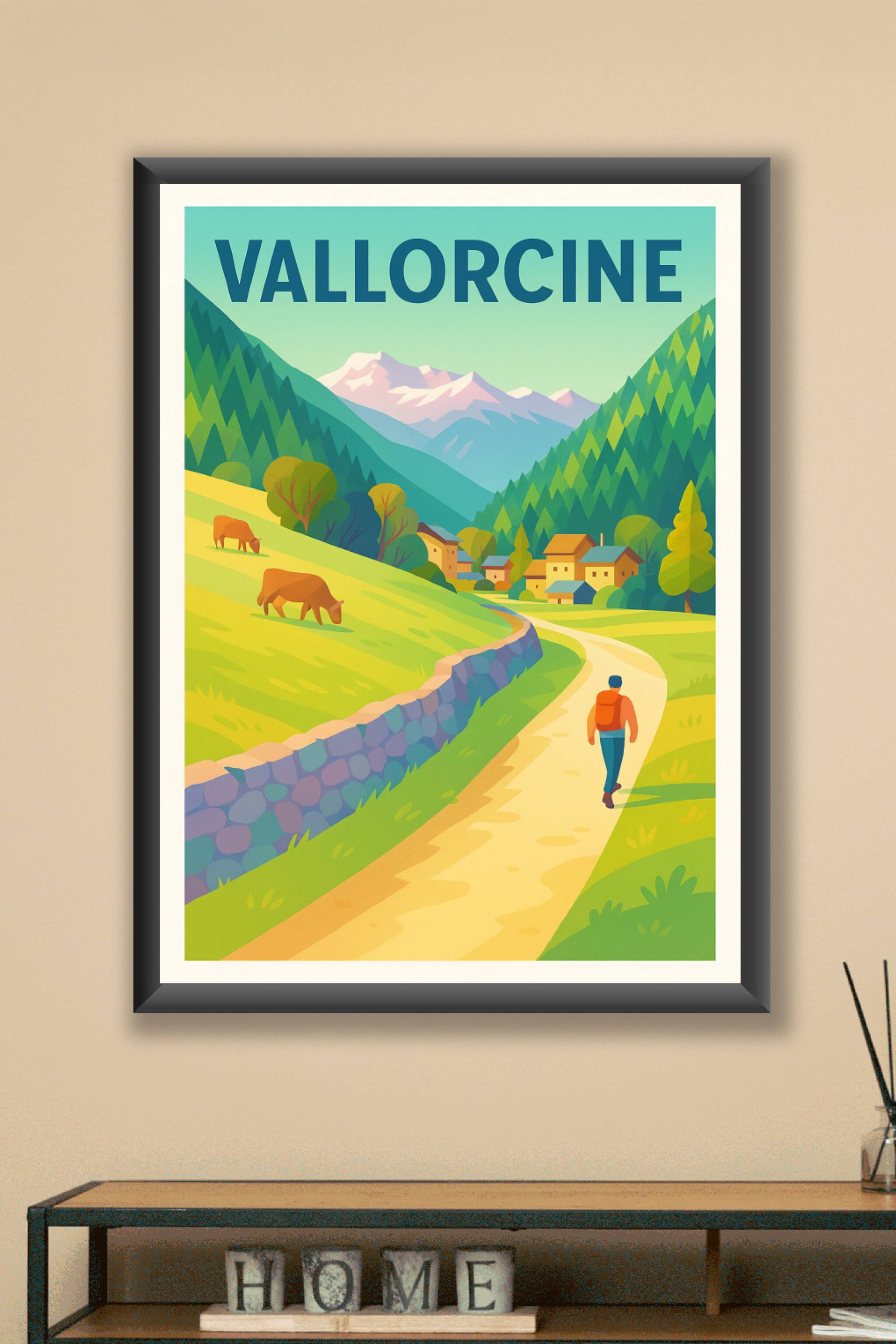 Affiche Vallorcine — Évasion bucolique en montagne · poster d'art de Vallorcine
