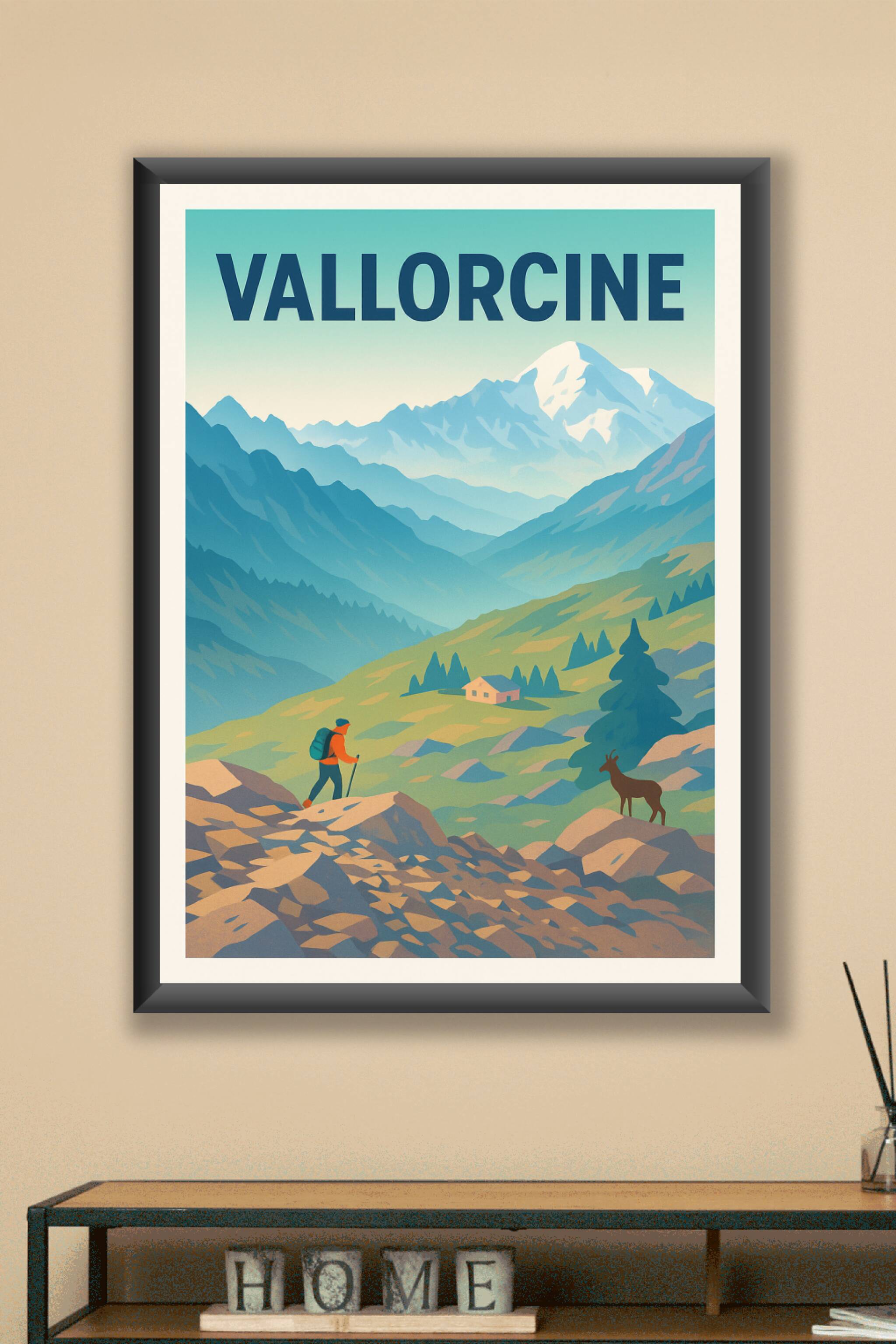 Affiche Vallorcine — Évasion en montagne authentique · poster d'art de Vallorcine