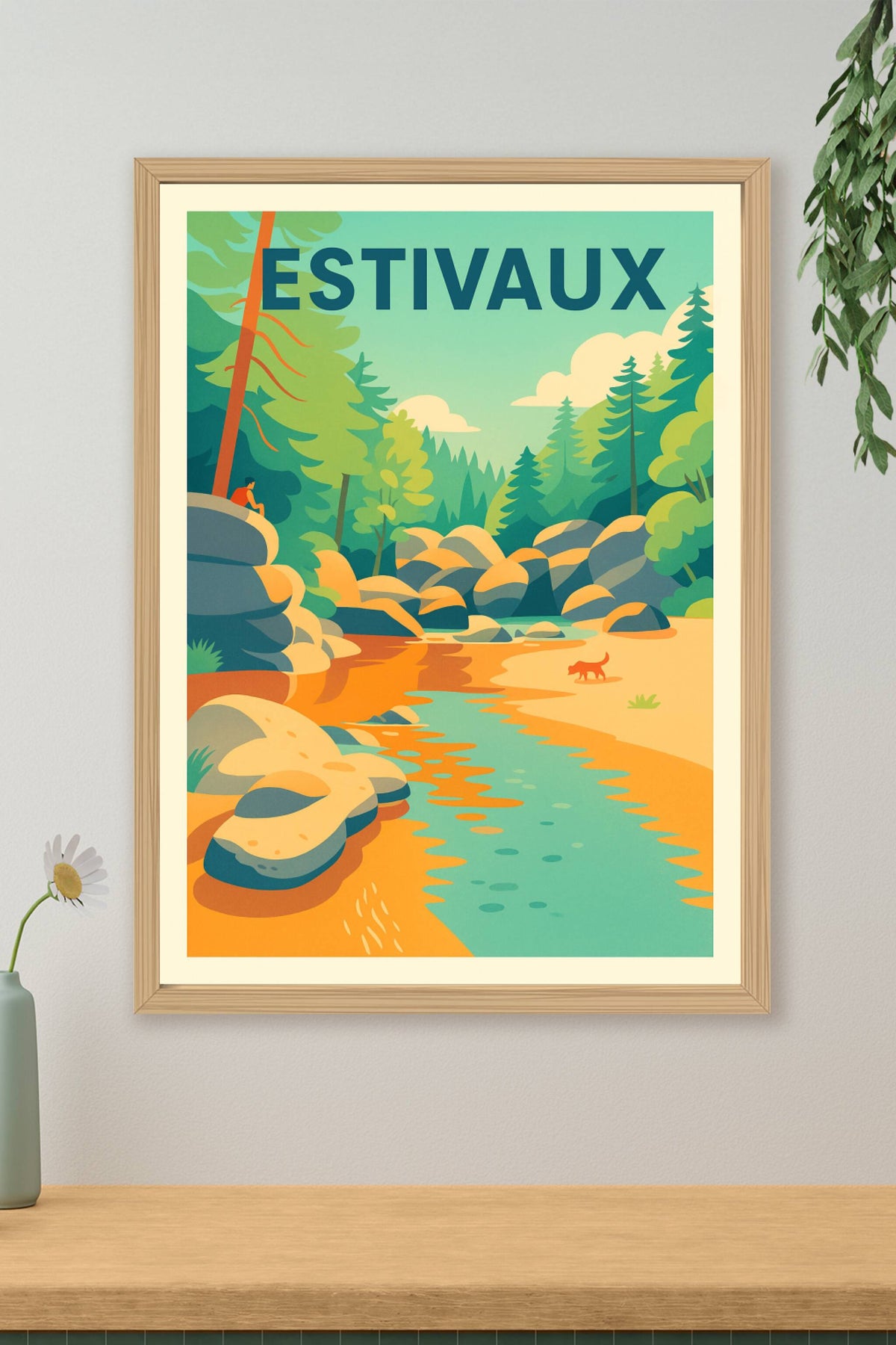 Affiche Estivaux — Plénitude nature au fil de l'eau · poster d'art de Estivaux