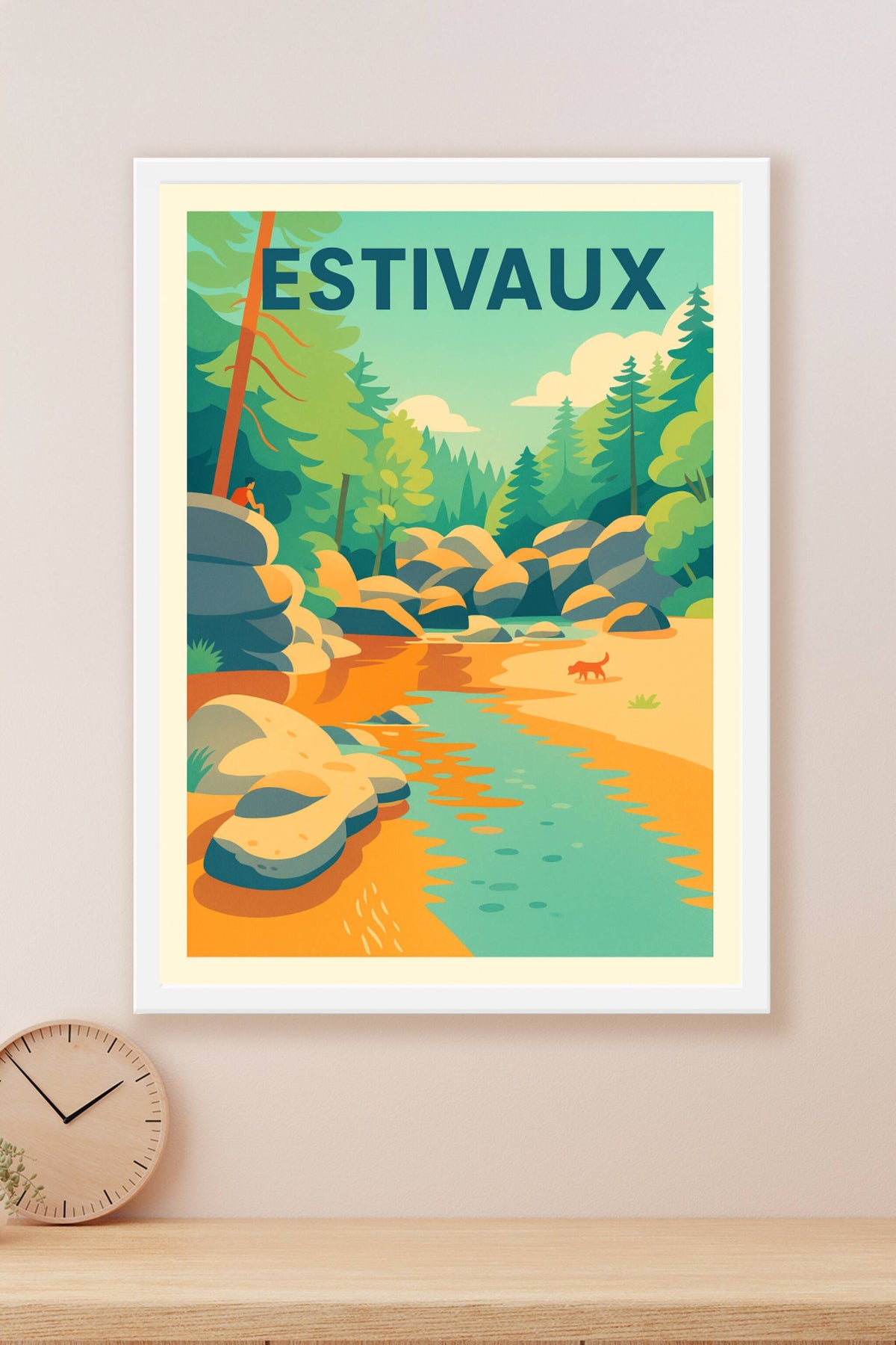Affiche Estivaux — Plénitude nature au fil de l'eau · poster d'art de Estivaux