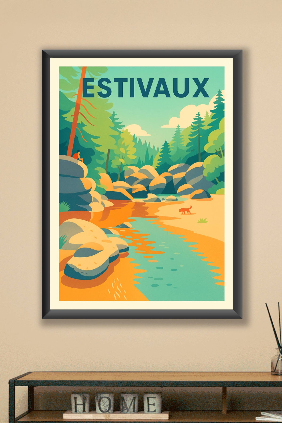 Affiche Estivaux — Plénitude nature au fil de l'eau · poster d'art de Estivaux