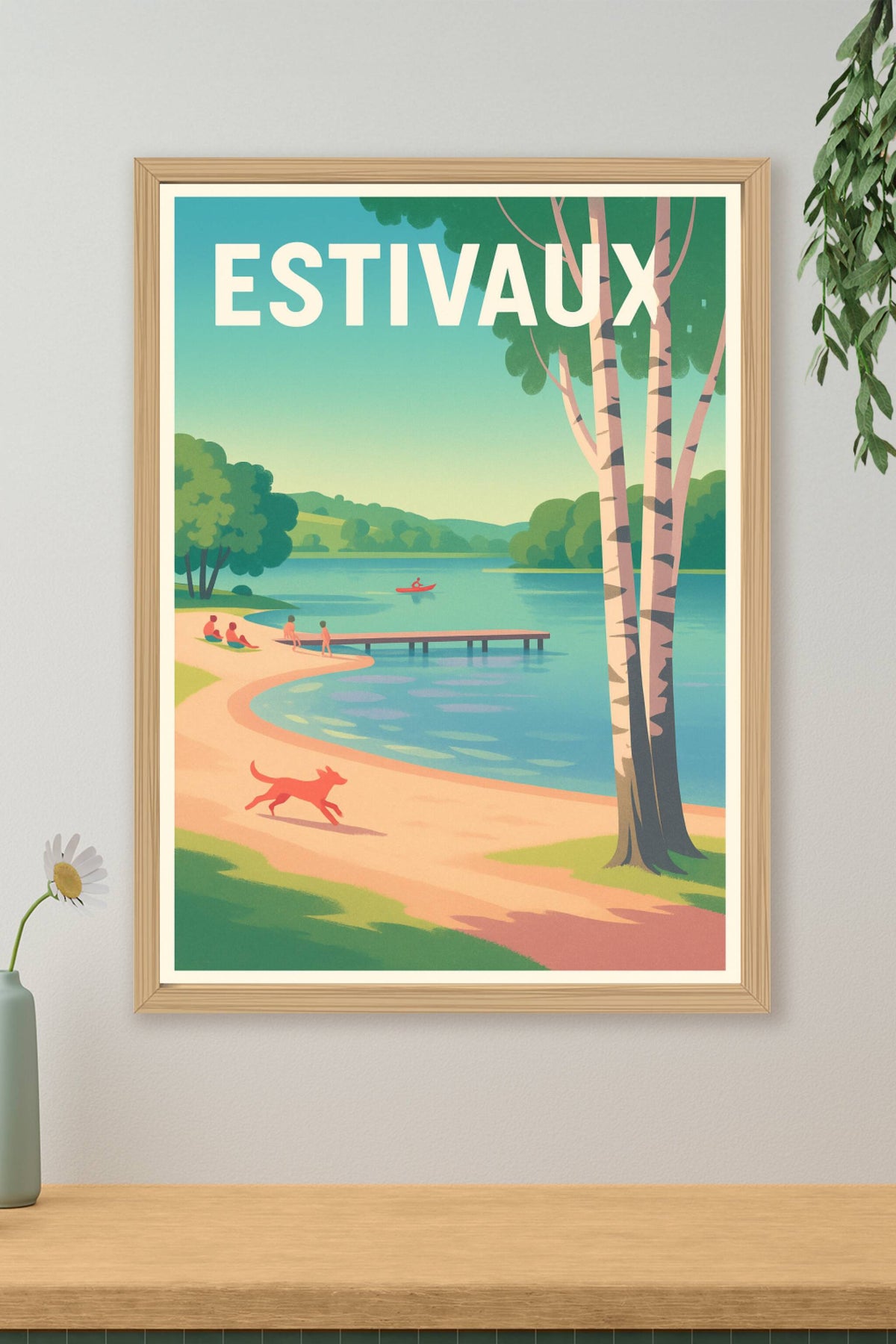 Affiche Estivaux — Évasion au bord du lac · poster d'art de Estivaux