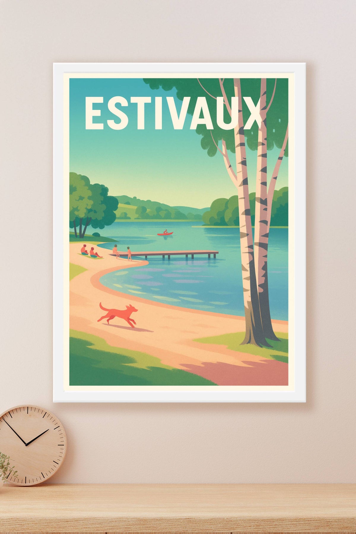 Affiche Estivaux — Évasion au bord du lac · poster d'art de Estivaux