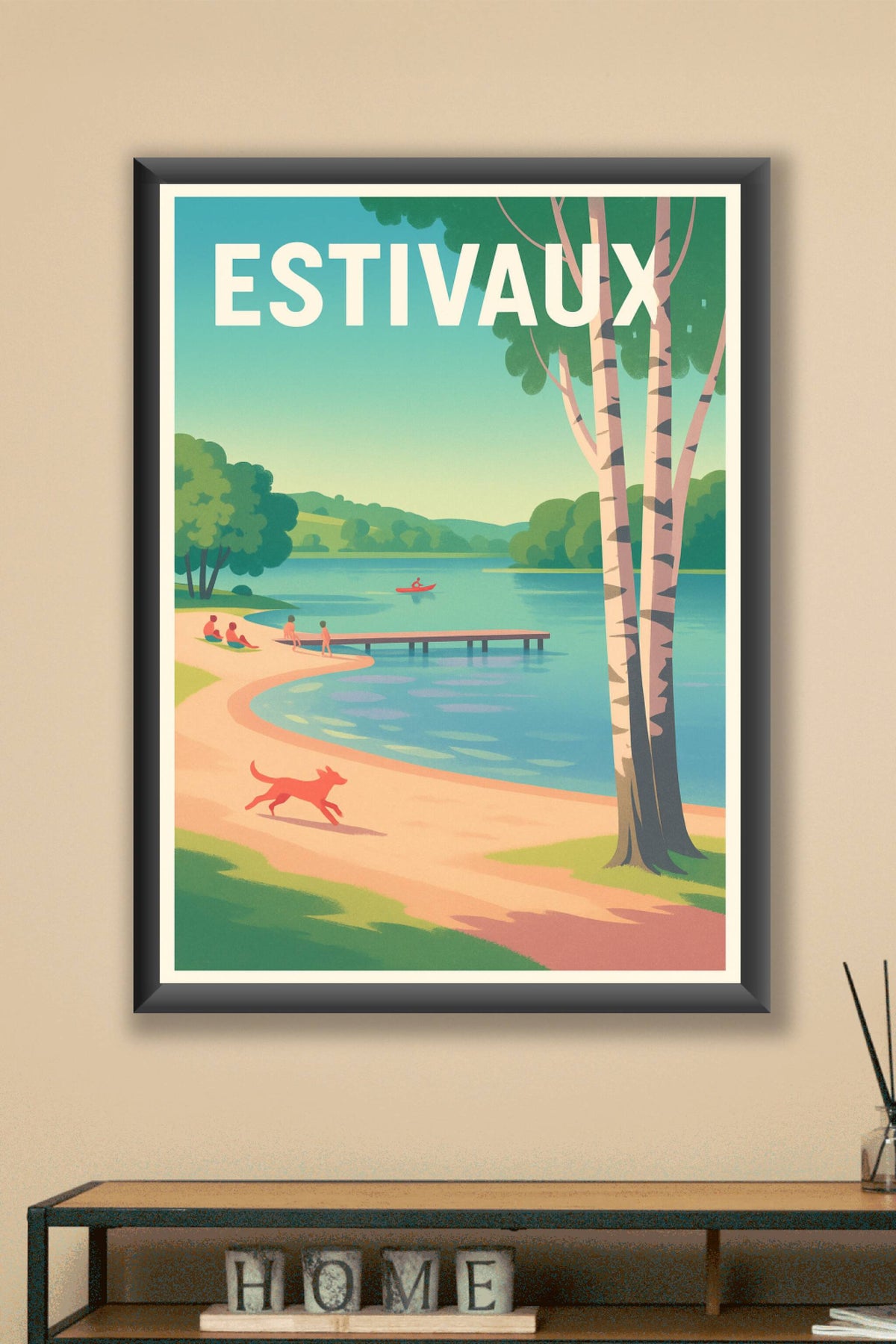Affiche Estivaux — Évasion au bord du lac · poster d'art de Estivaux