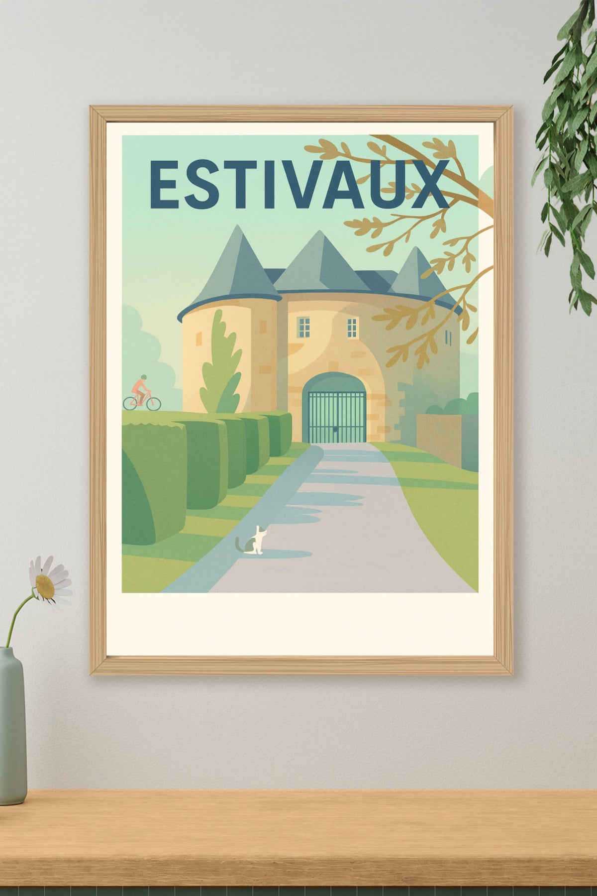 Affiche Estivaux — Charme bucolique et patrimoine médiéval · poster d'art de Estivaux