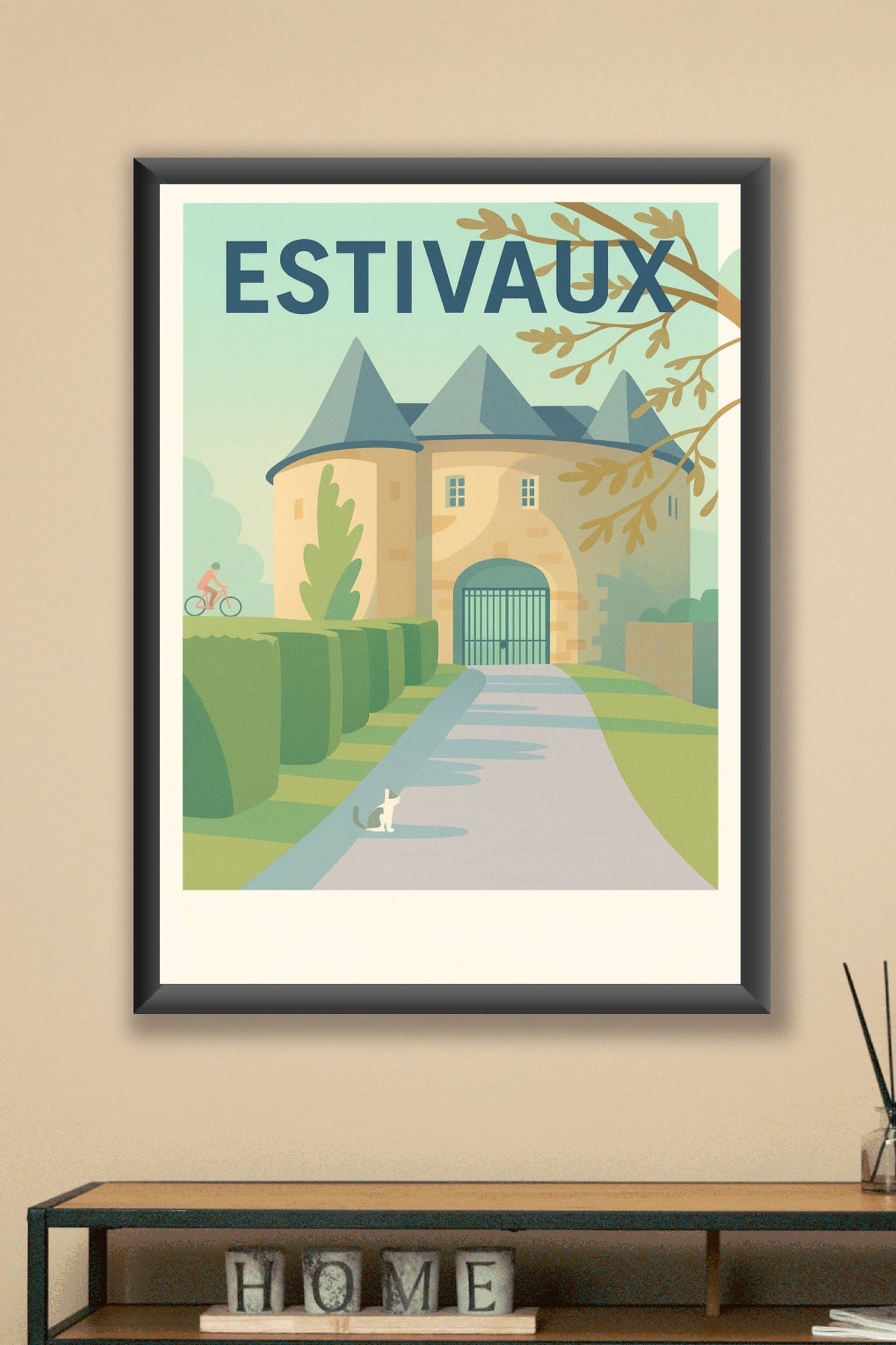 Affiche Estivaux — Charme bucolique et patrimoine médiéval · poster d'art de Estivaux