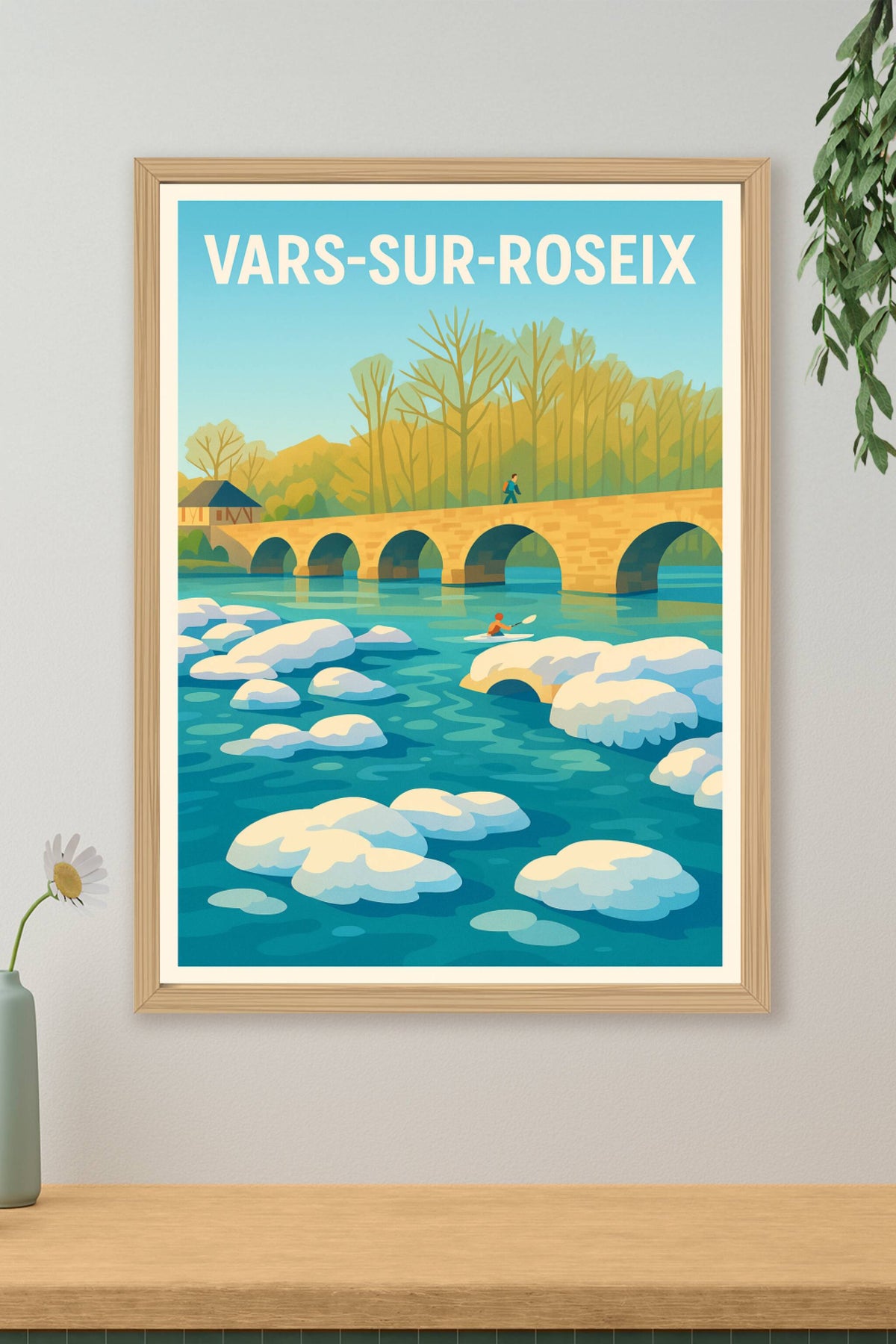 Affiche Vars-sur-Roseix — L'évasion au fil de l'eau · poster d'art de Vars-sur-Roseix