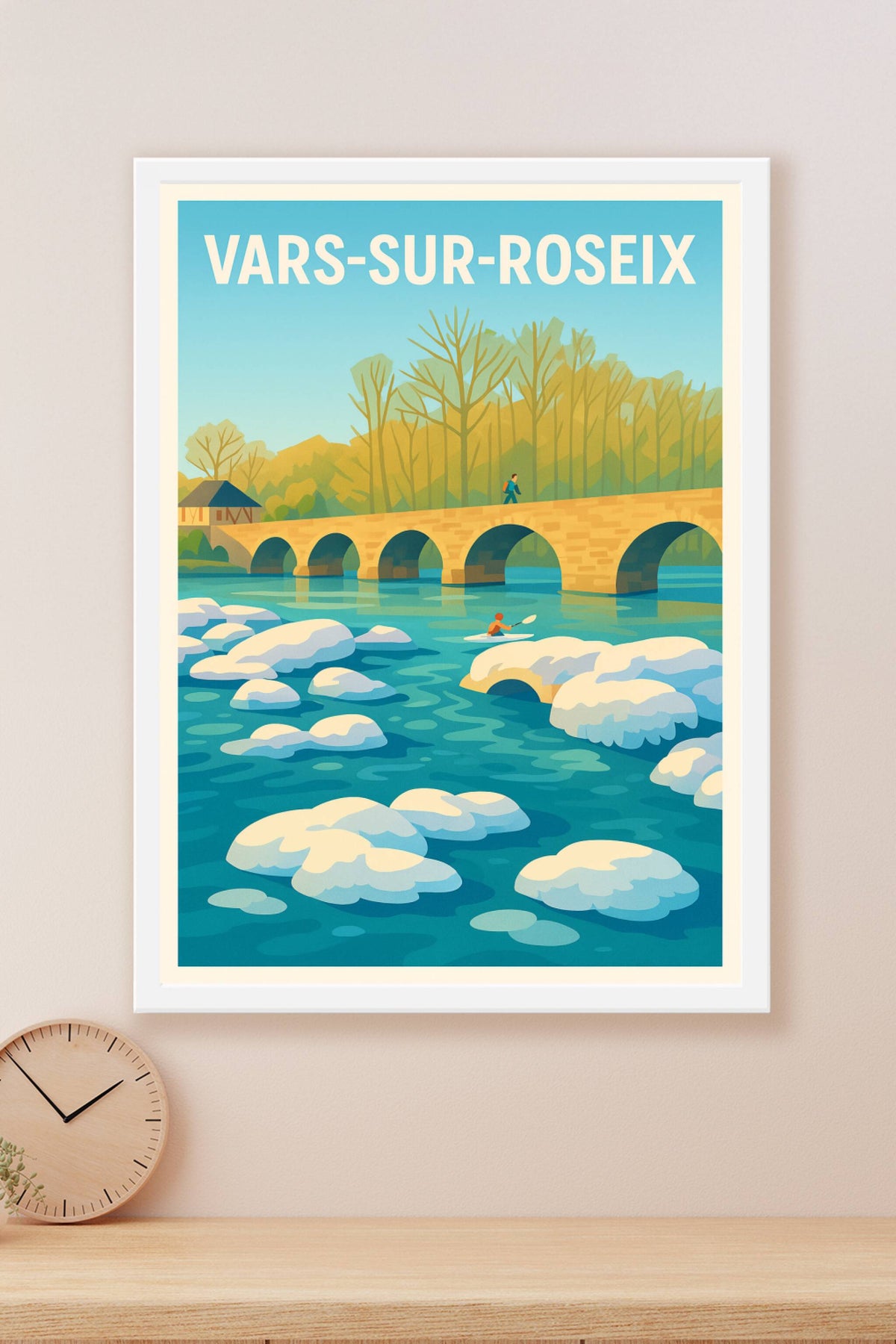 Affiche Vars-sur-Roseix — L'évasion au fil de l'eau · poster d'art de Vars-sur-Roseix