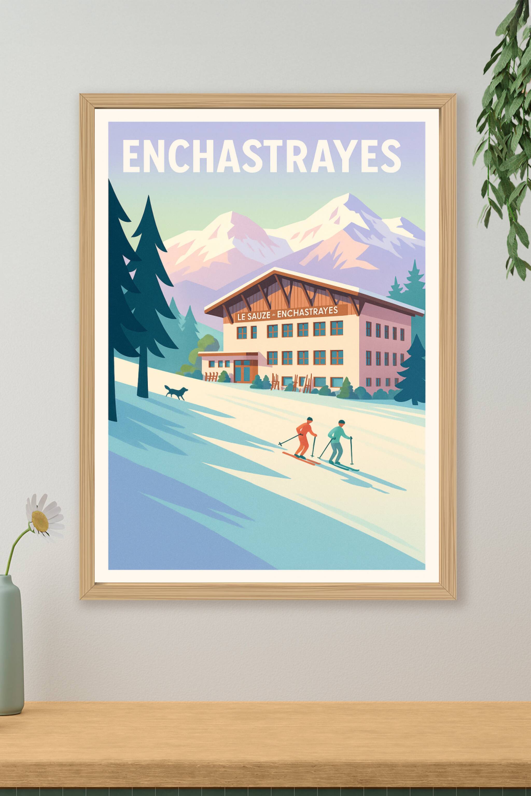 Affiche de Enchastrayes - Charme alpin vintage pour les amoureux de la montagne