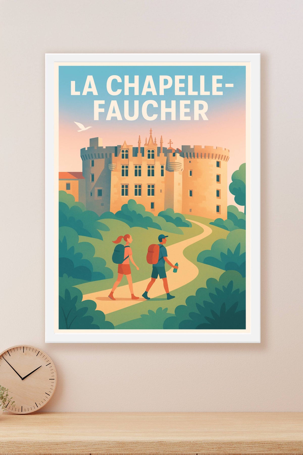 Affiche La Chapelle-Faucher — Randonnée et patrimoine à couper le souffle · poster d'art de La Chapelle-Faucher