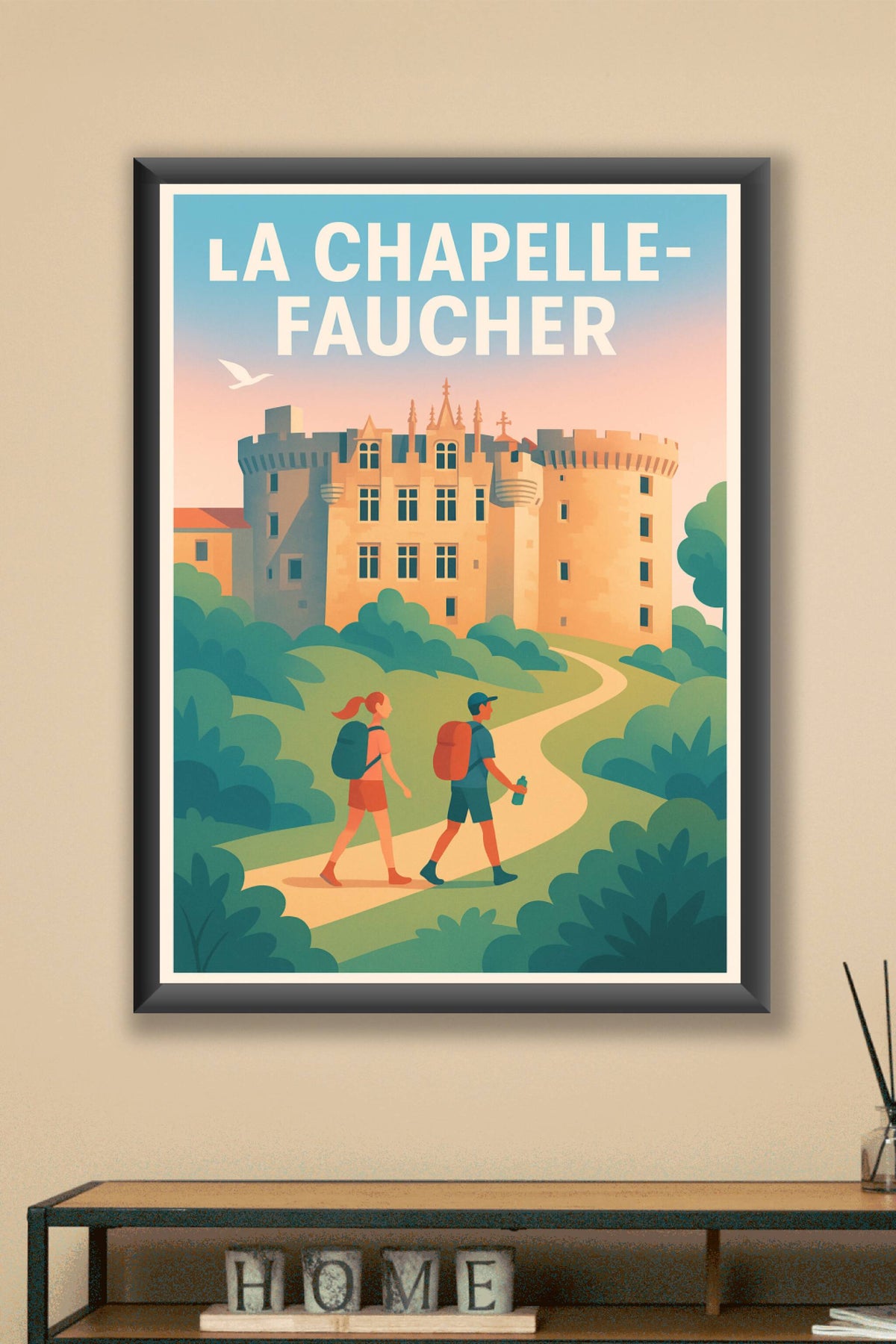 Affiche La Chapelle-Faucher — Randonnée et patrimoine à couper le souffle · poster d'art de La Chapelle-Faucher