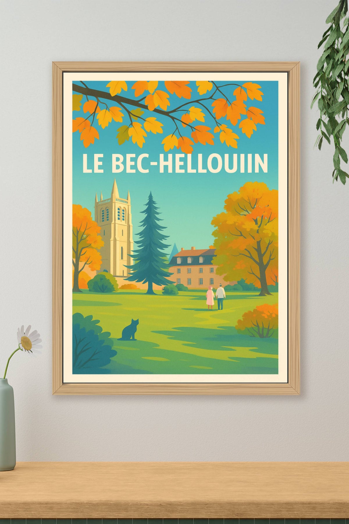 Affiche Le Bec-Hellouin — Charme bucolique et patrimoine intact · poster d'art de Le Bec-Hellouin