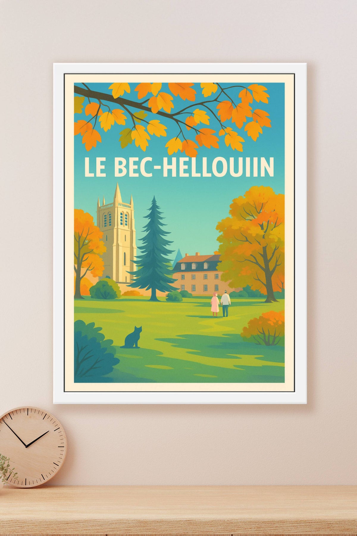 Affiche Le Bec-Hellouin — Charme bucolique et patrimoine intact · poster d'art de Le Bec-Hellouin