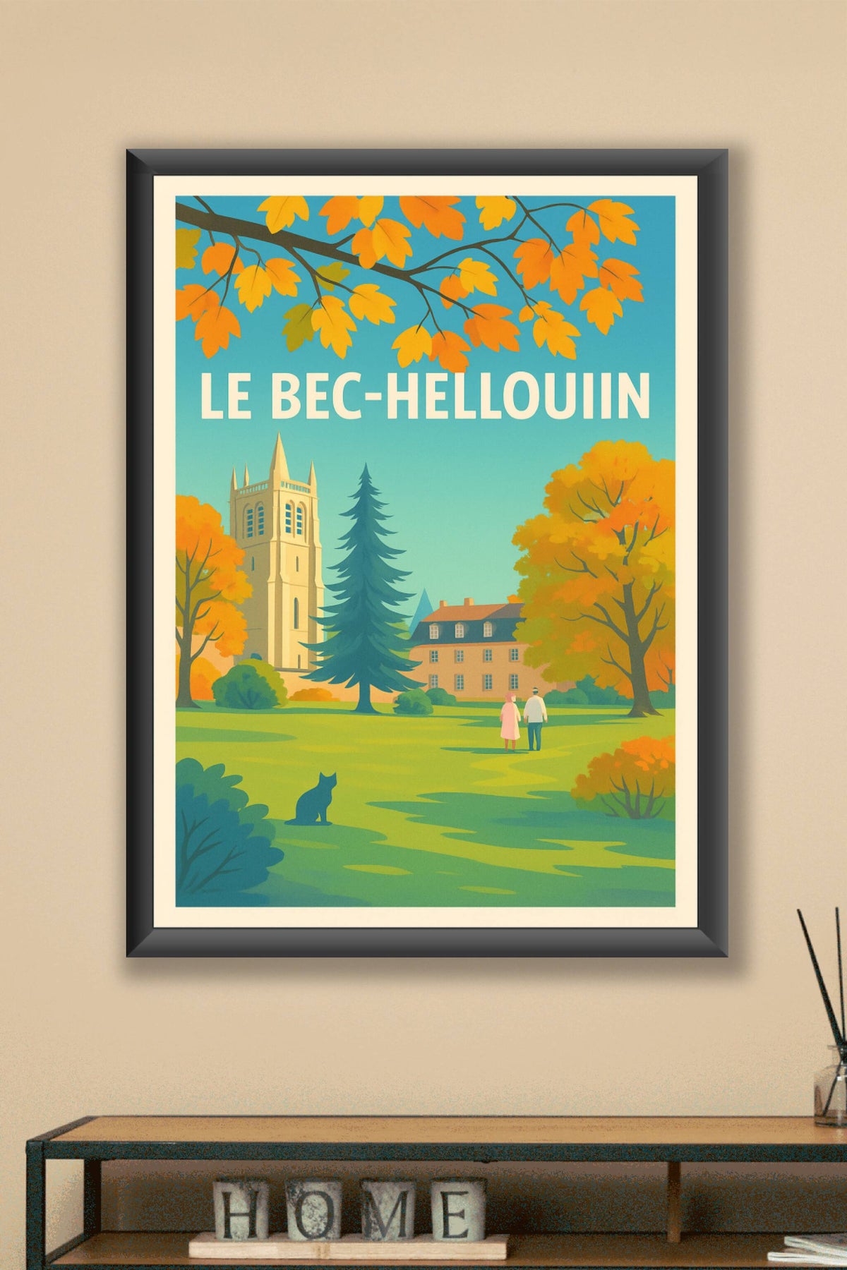 Affiche Le Bec-Hellouin — Charme bucolique et patrimoine intact · poster d'art de Le Bec-Hellouin