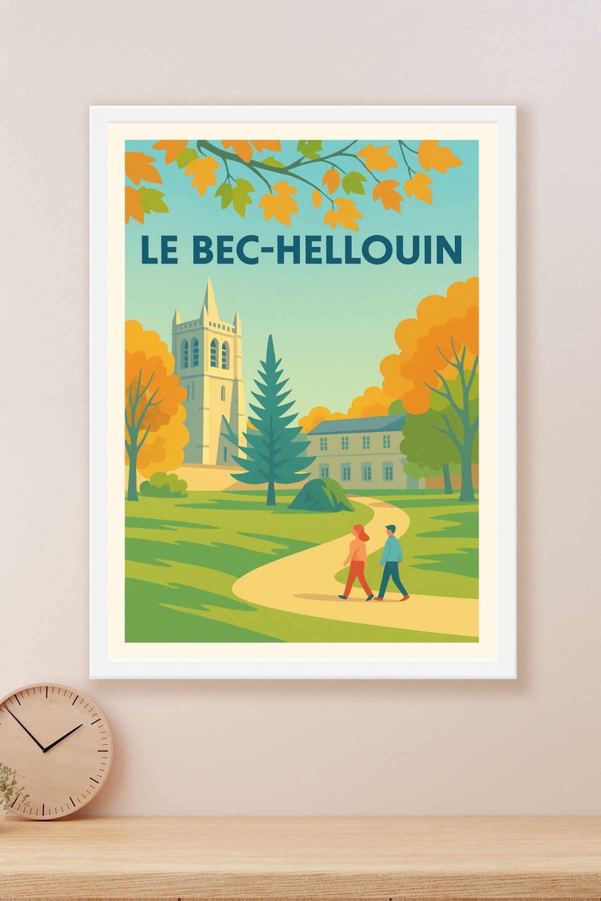 Affiche Le Bec-Hellouin — Balade bucolique au cœur du village · poster d'art de Le Bec-Hellouin