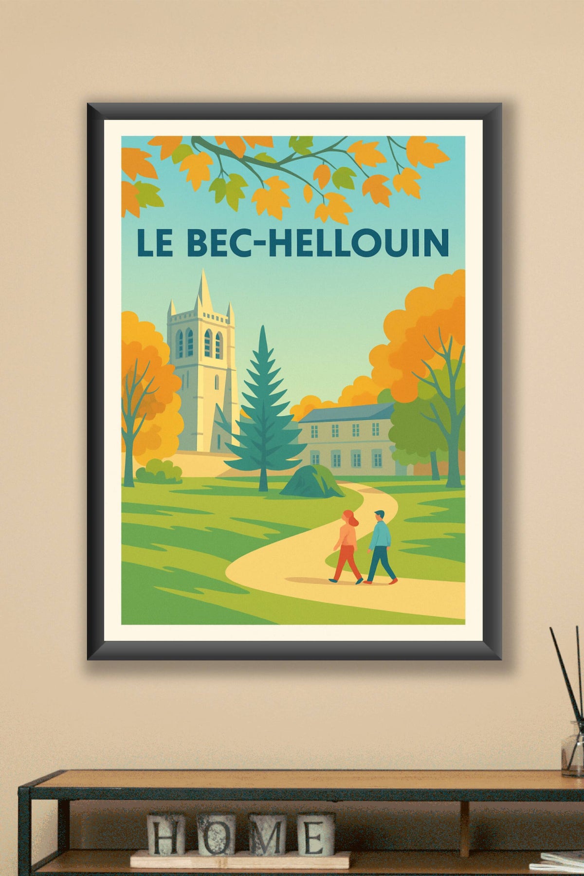 Affiche Le Bec-Hellouin — Balade bucolique au cœur du village · poster d'art de Le Bec-Hellouin