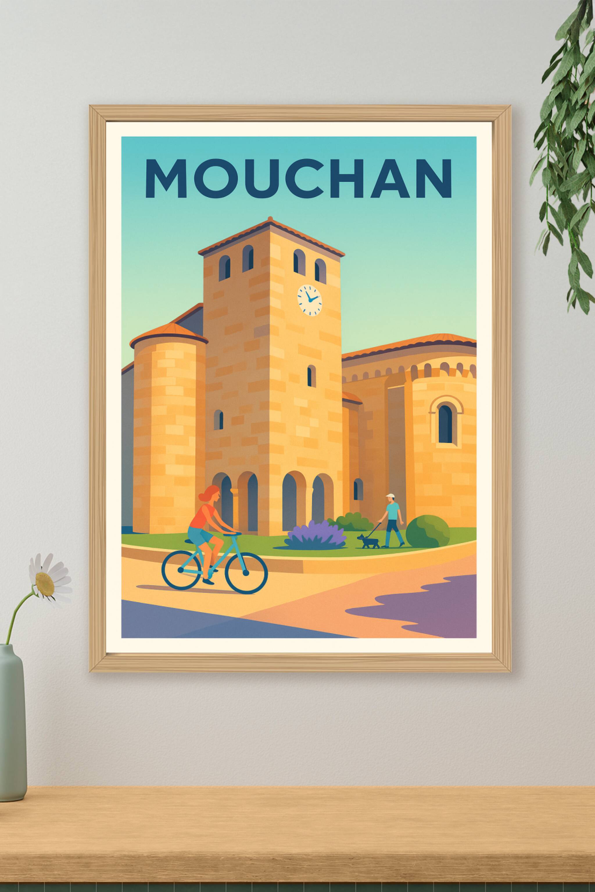 Affiche Mouchan — Charme et sérénité du Sud-Ouest · poster d'art de Mouchan