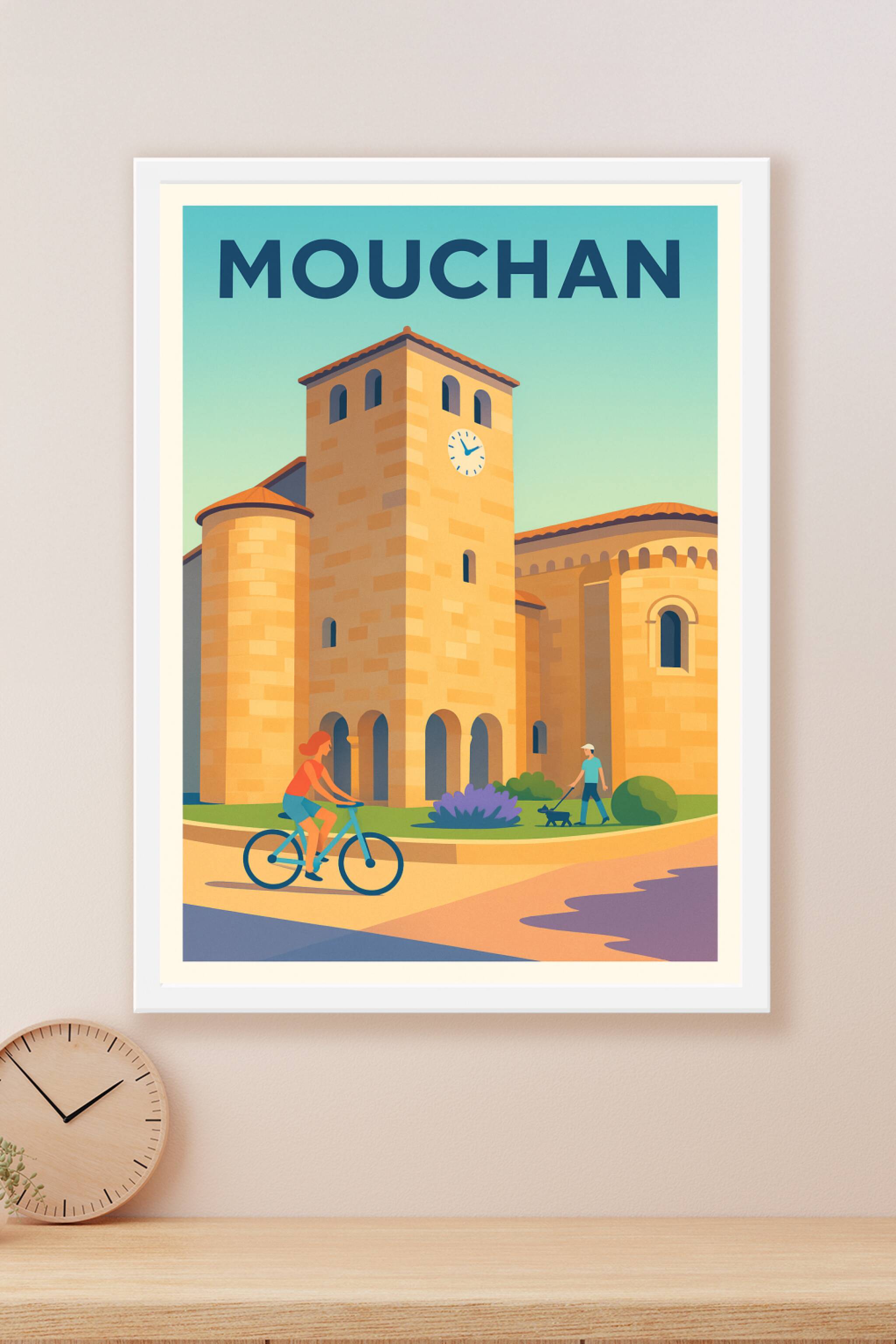 Affiche Mouchan — Charme et sérénité du Sud-Ouest · poster d'art de Mouchan