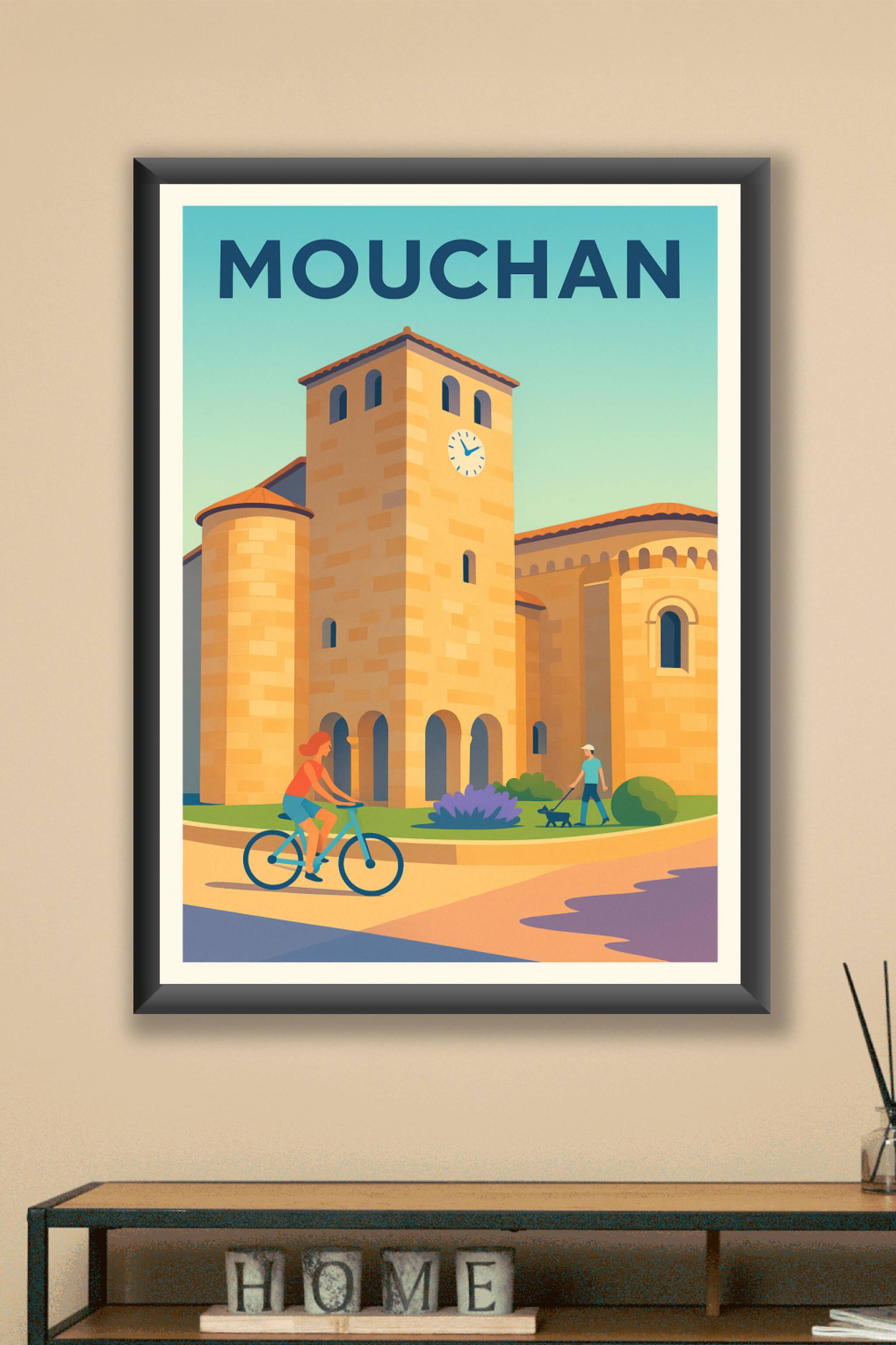 Affiche Mouchan — Charme et sérénité du Sud-Ouest · poster d'art de Mouchan
