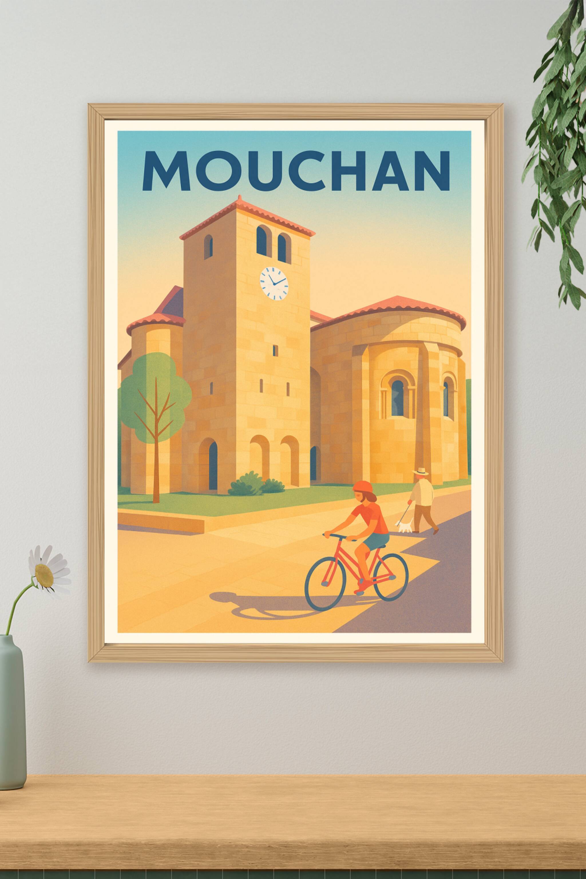 Affiche Mouchan — Charme et Sérénité à l'Heure Douce · poster d'art de Mouchan