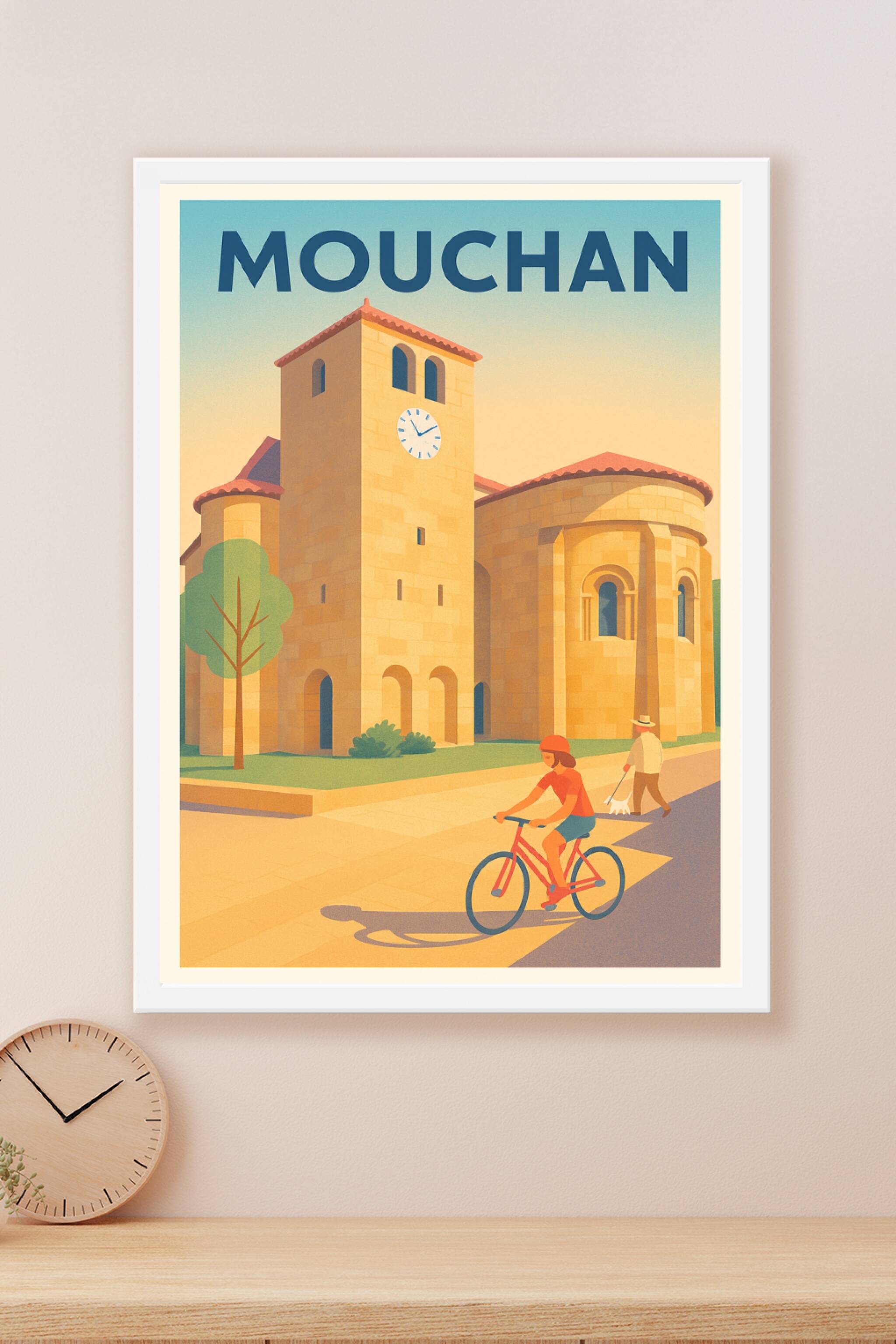 Affiche Mouchan — Charme et Sérénité à l'Heure Douce · poster d'art de Mouchan