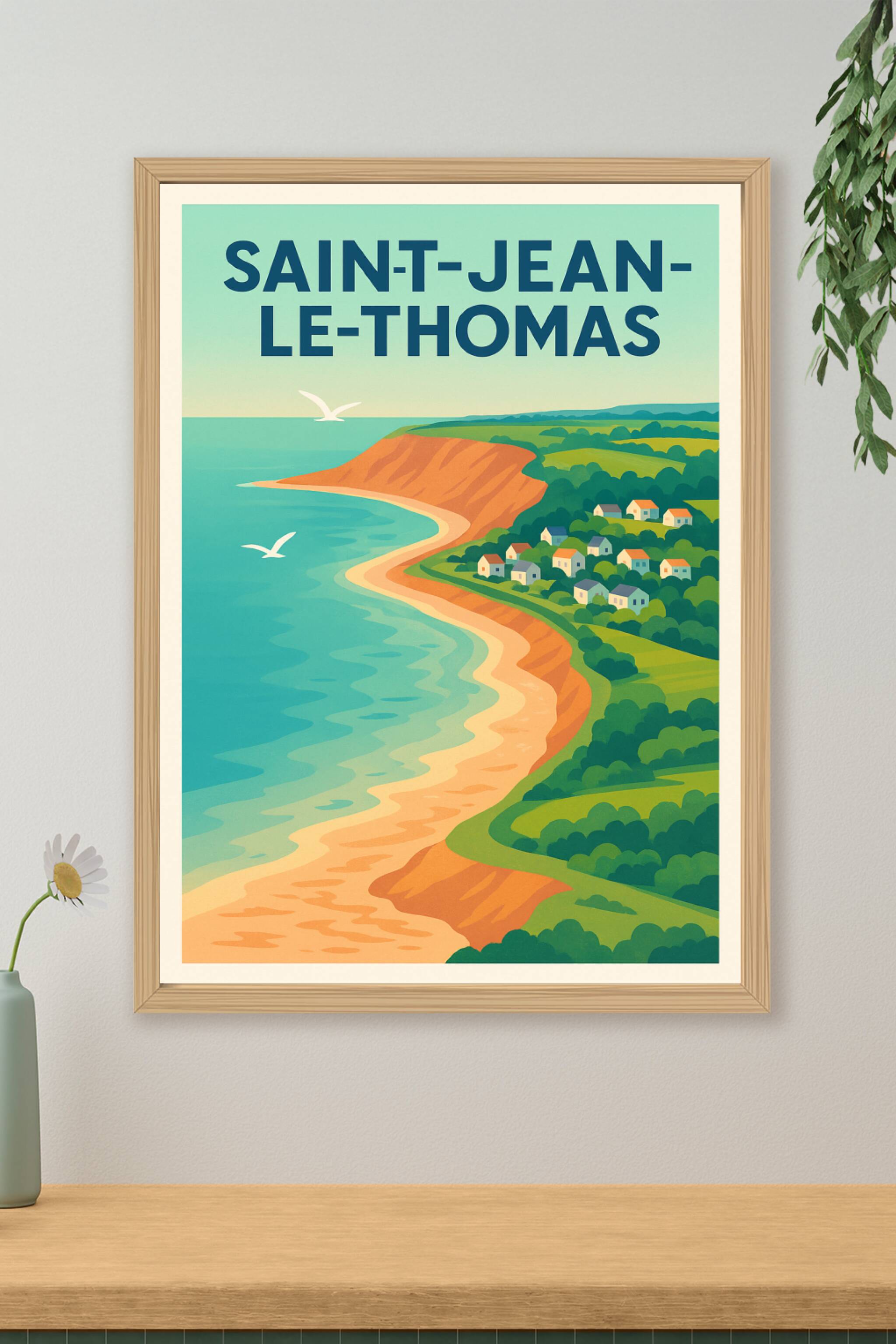 Affiche de Saint-Jean-le-Thomas - Évasion côtière et charme naturel