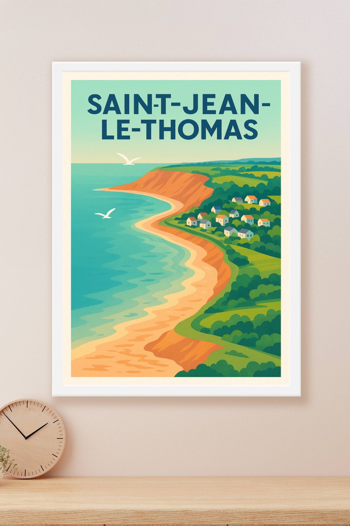 Affiche Saint-Jean-le-Thomas — Évasion côtière et charme naturel · poster d'art de Saint-Jean-le-Thomas
