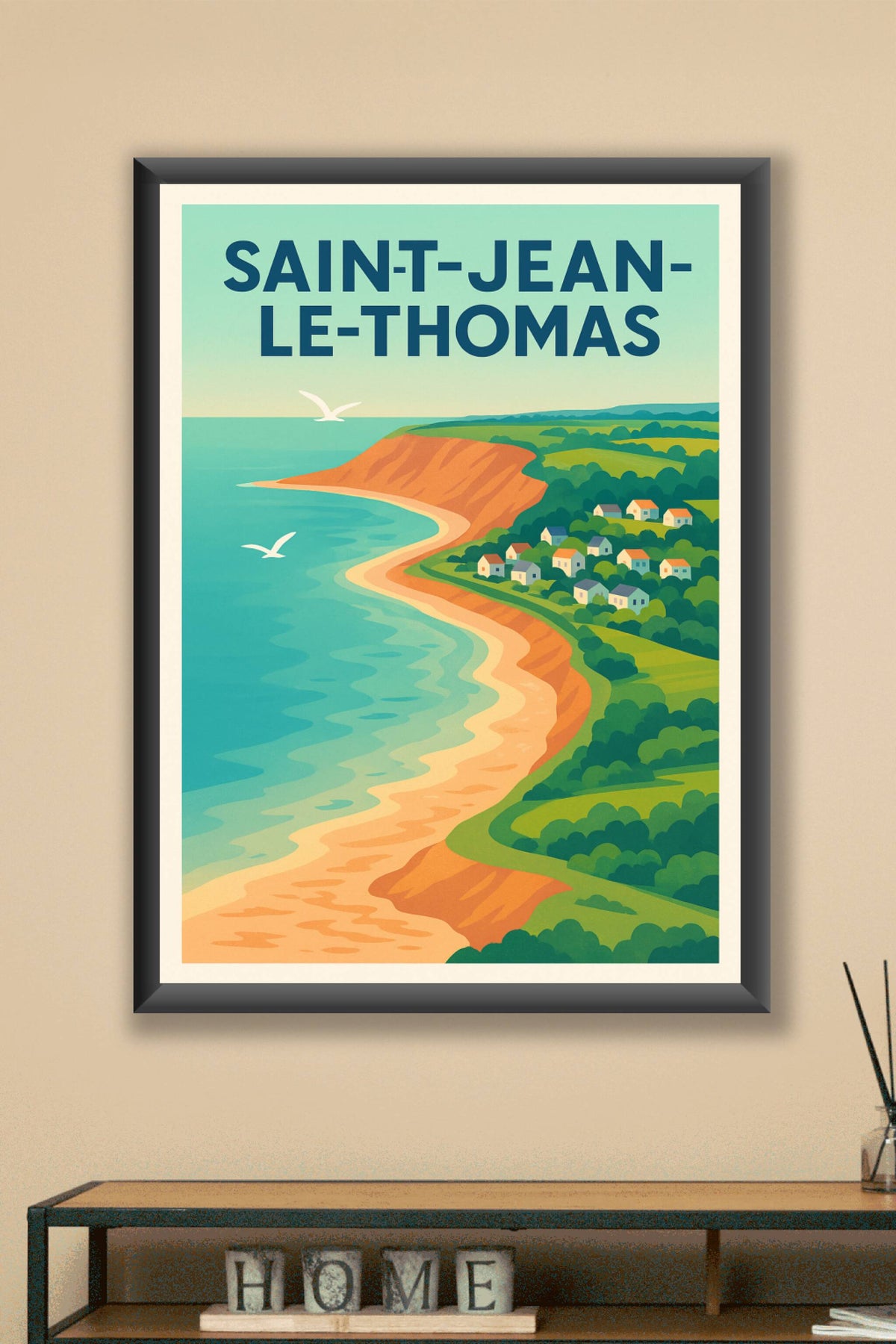 Affiche Saint-Jean-le-Thomas — Évasion côtière et charme naturel · poster d'art de Saint-Jean-le-Thomas