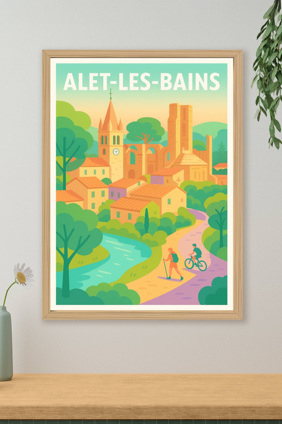 Affiche Alet-les-Bains — Charme et Sérénité au Cœur de la Nature · poster d'art de Alet-les-Bains