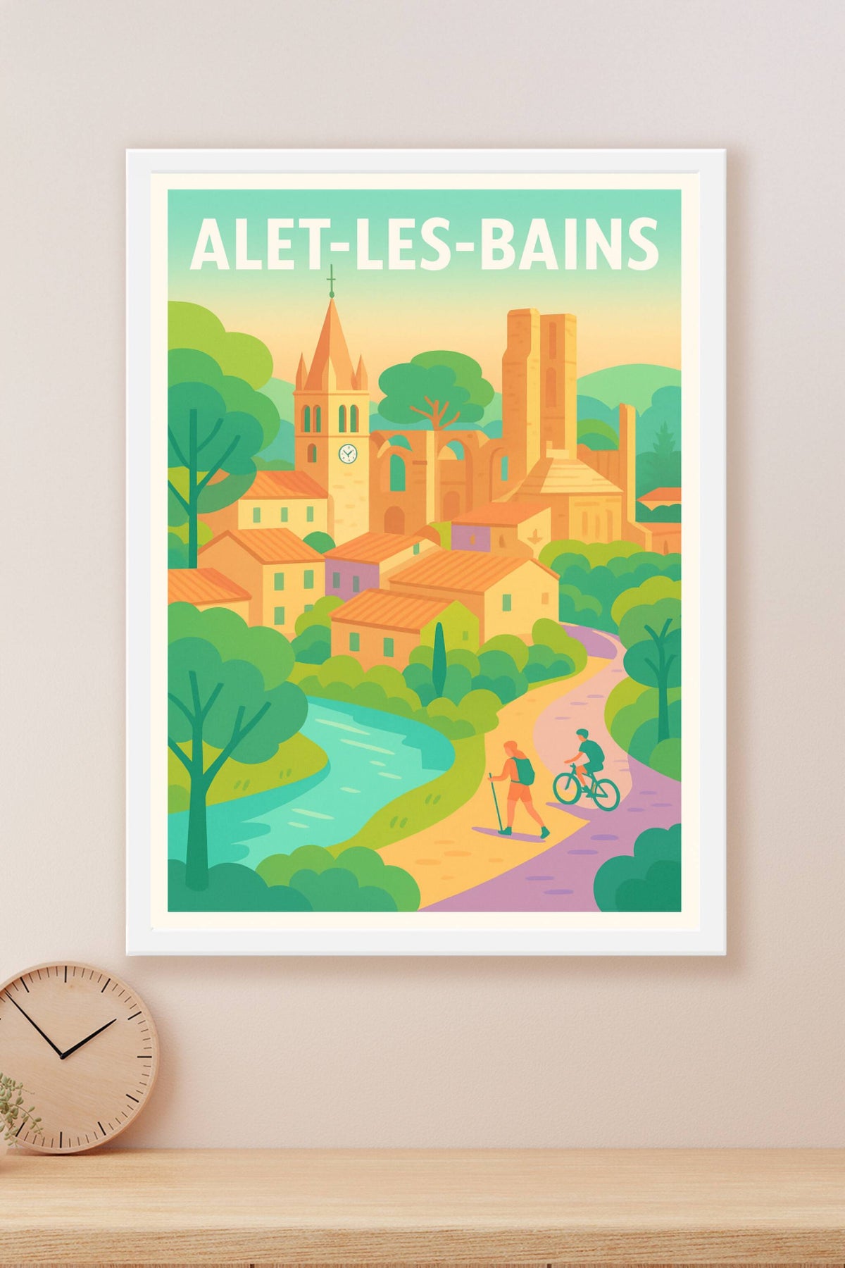 Affiche Alet-les-Bains — Charme et Sérénité au Cœur de la Nature · poster d'art de Alet-les-Bains