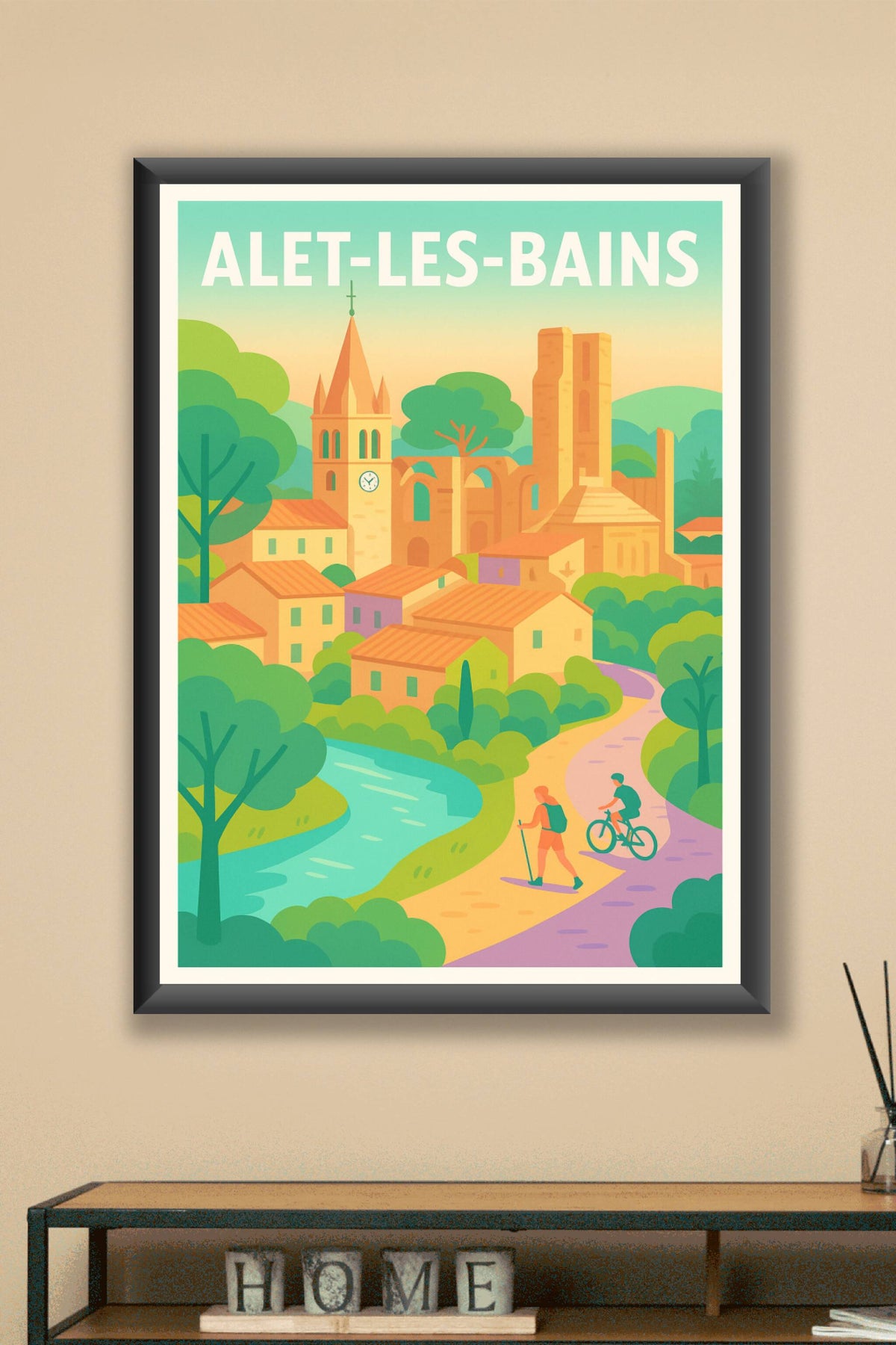 Affiche Alet-les-Bains — Charme et Sérénité au Cœur de la Nature · poster d'art de Alet-les-Bains