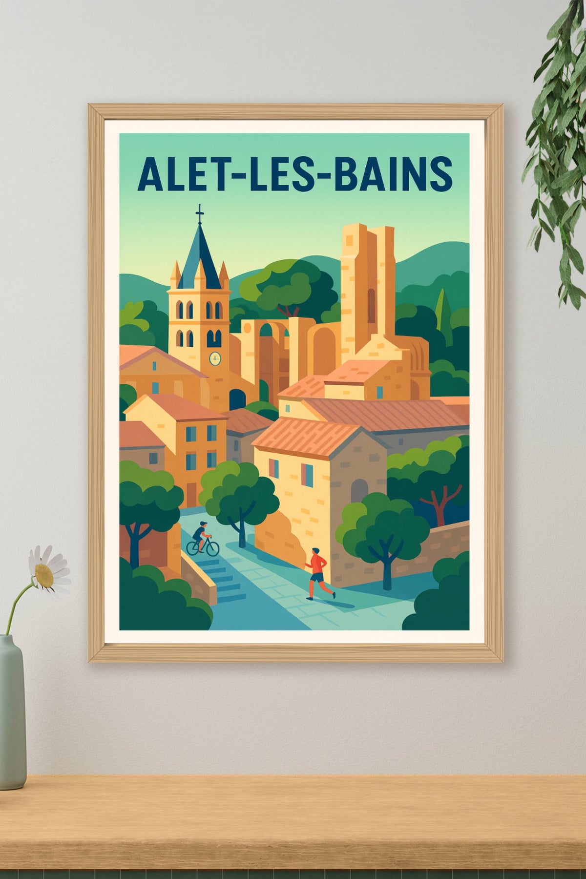 Affiche Alet-les-Bains — Charme et Sérénité en Pays Cathare · poster d'art de Alet-les-Bains