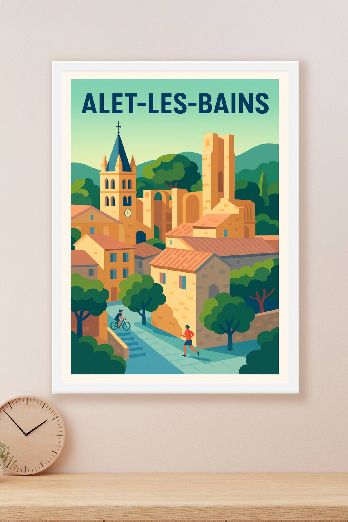 Affiche Alet-les-Bains — Charme et Sérénité en Pays Cathare · poster d'art de Alet-les-Bains