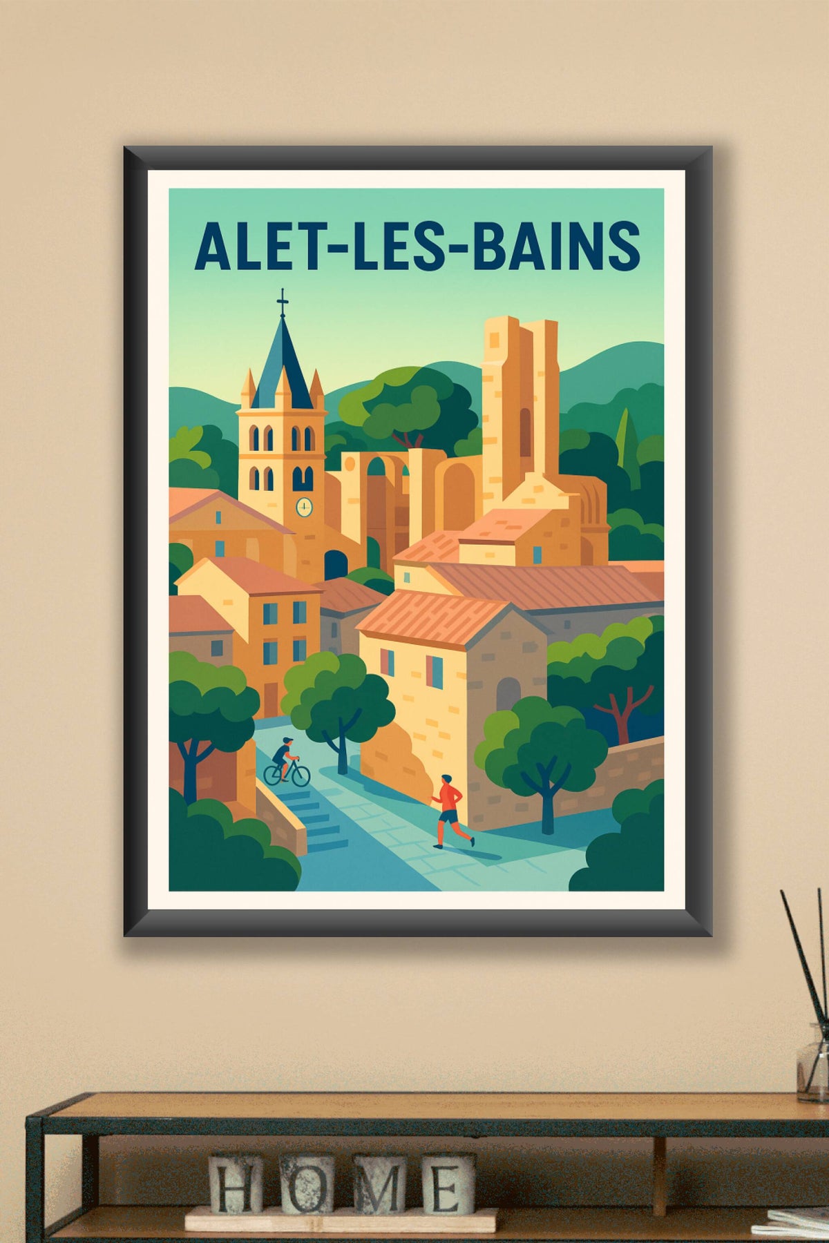 Affiche Alet-les-Bains — Charme et Sérénité en Pays Cathare · poster d'art de Alet-les-Bains
